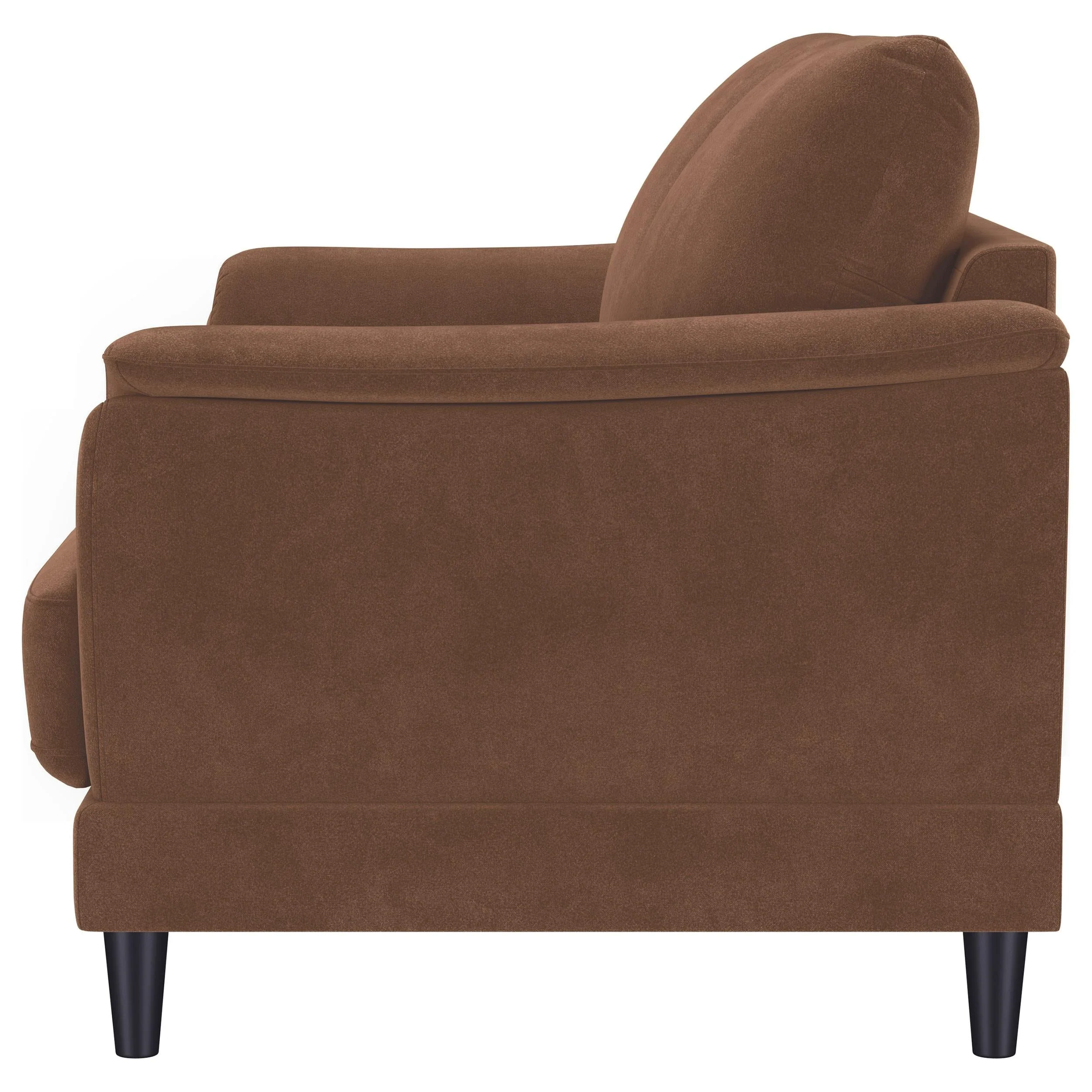 Selma Rust Velvet Crescent Arm Loveseat - Image 8
