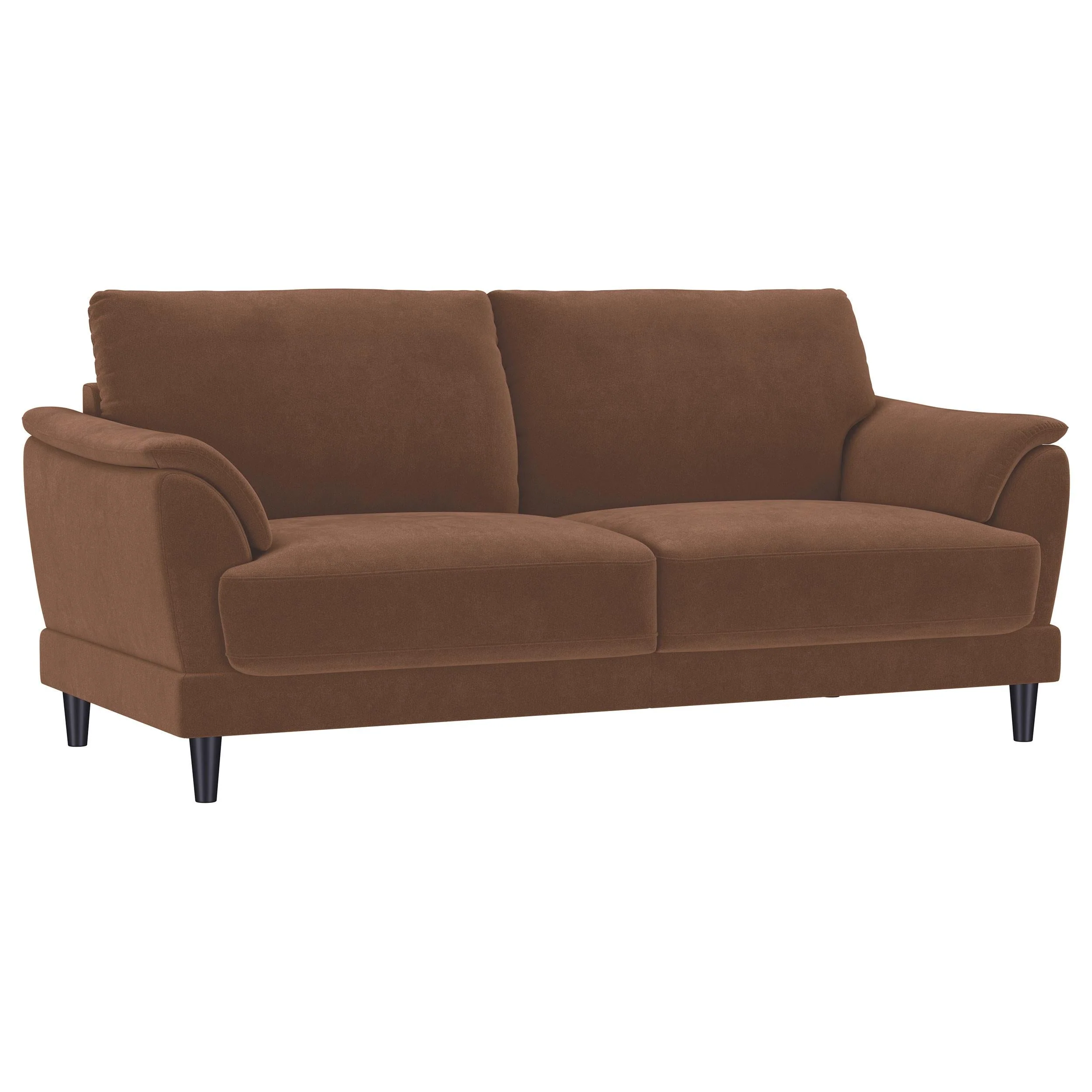 Selma Rust Velvet Crescent Arm Sofa - Image 2