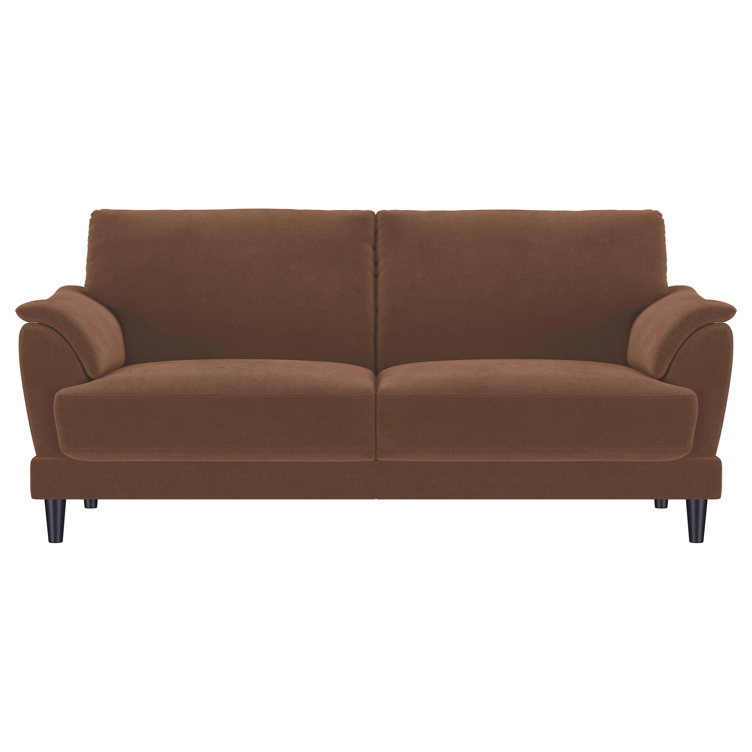 Selma Rust Velvet Crescent Arm Sofa - Image 3