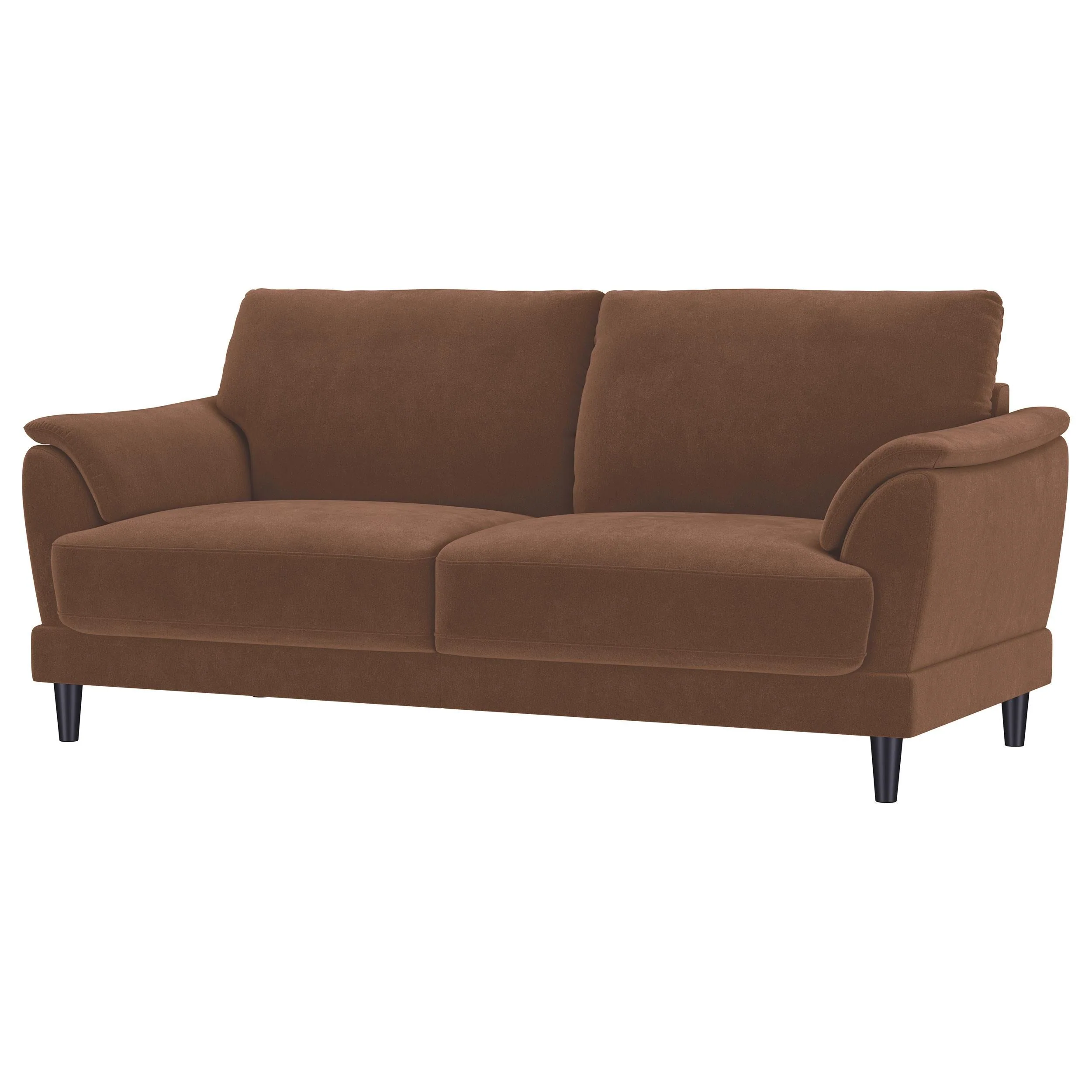 Selma Rust Velvet Crescent Arm Sofa - Image 4