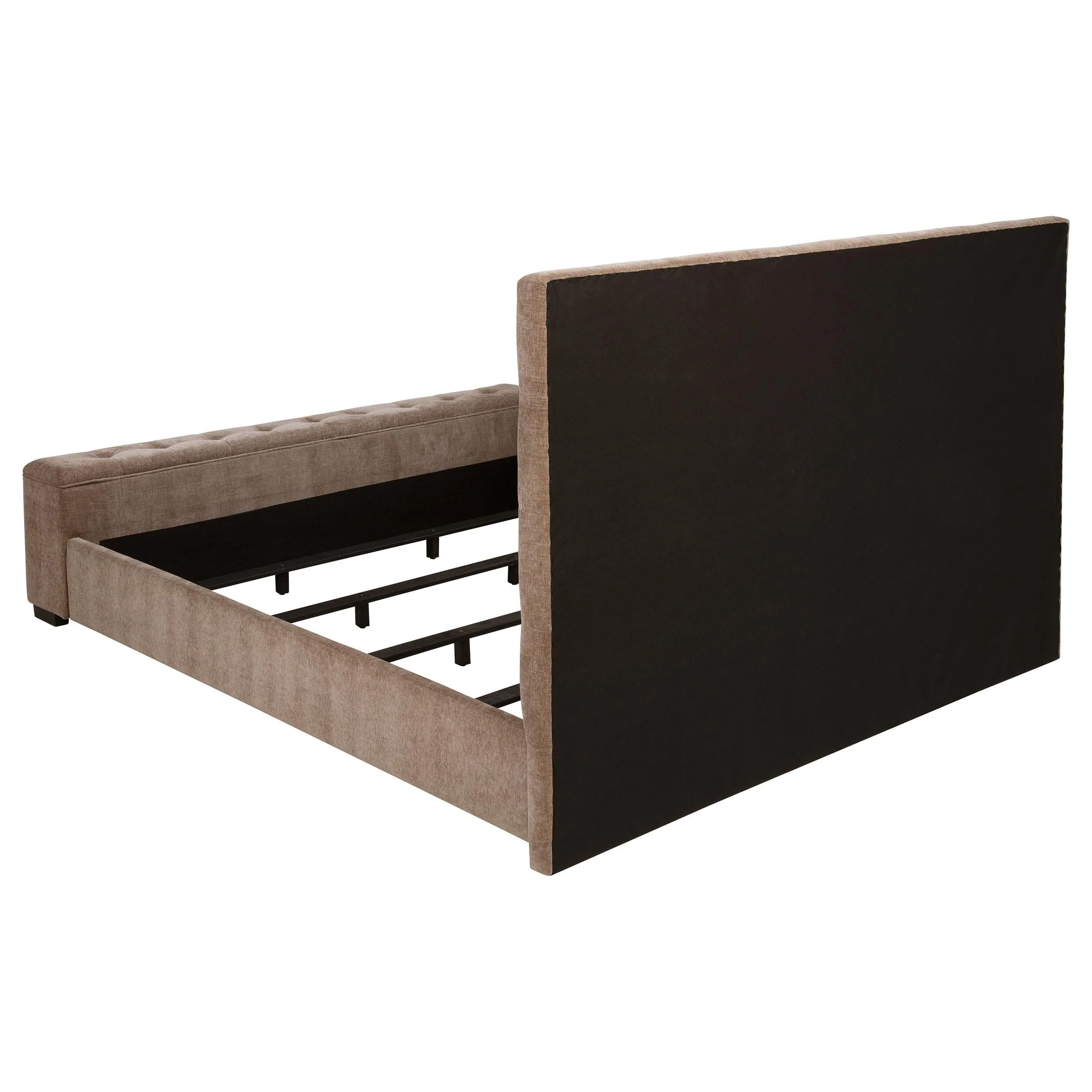 Senna Brown Upholstered Eastern King Audio Fireplace Bed - Image 6