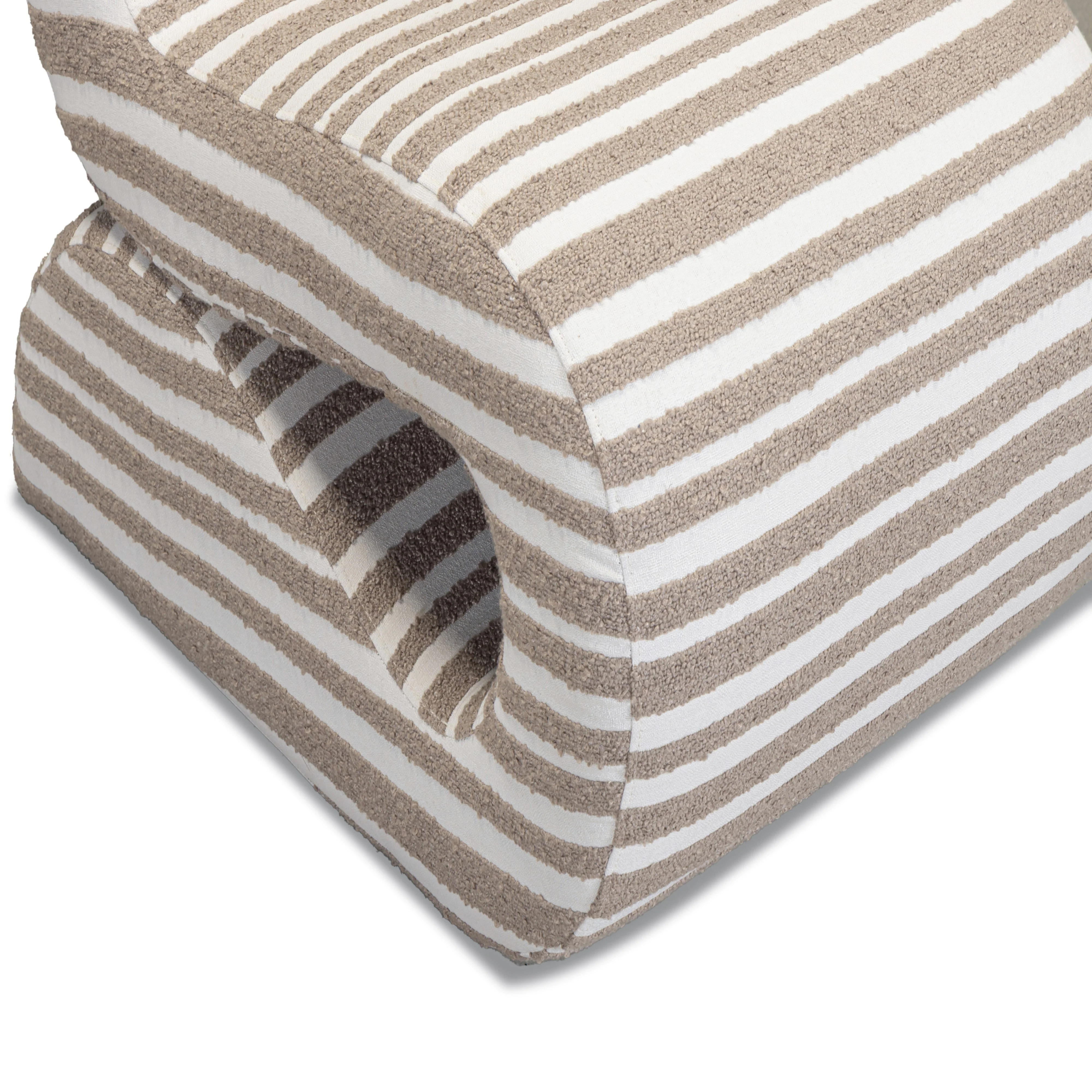 Senna Taupe Jacquard Organic Stripes Accent Chair - Image 3