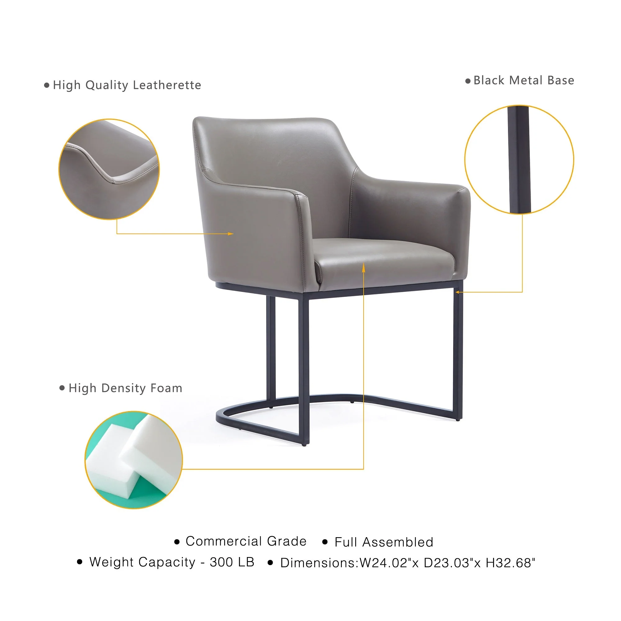 Serena 8 Piece Dining Set in Grey - Image 5