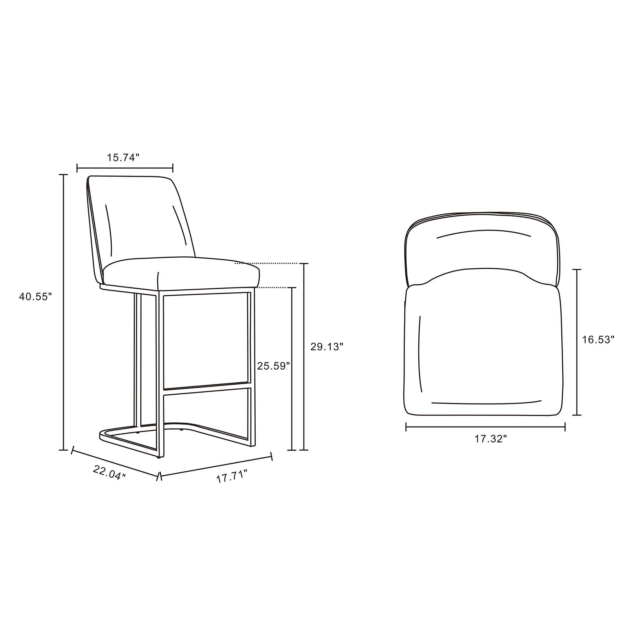 Serena Barstool in White (set of 2) - Image 3