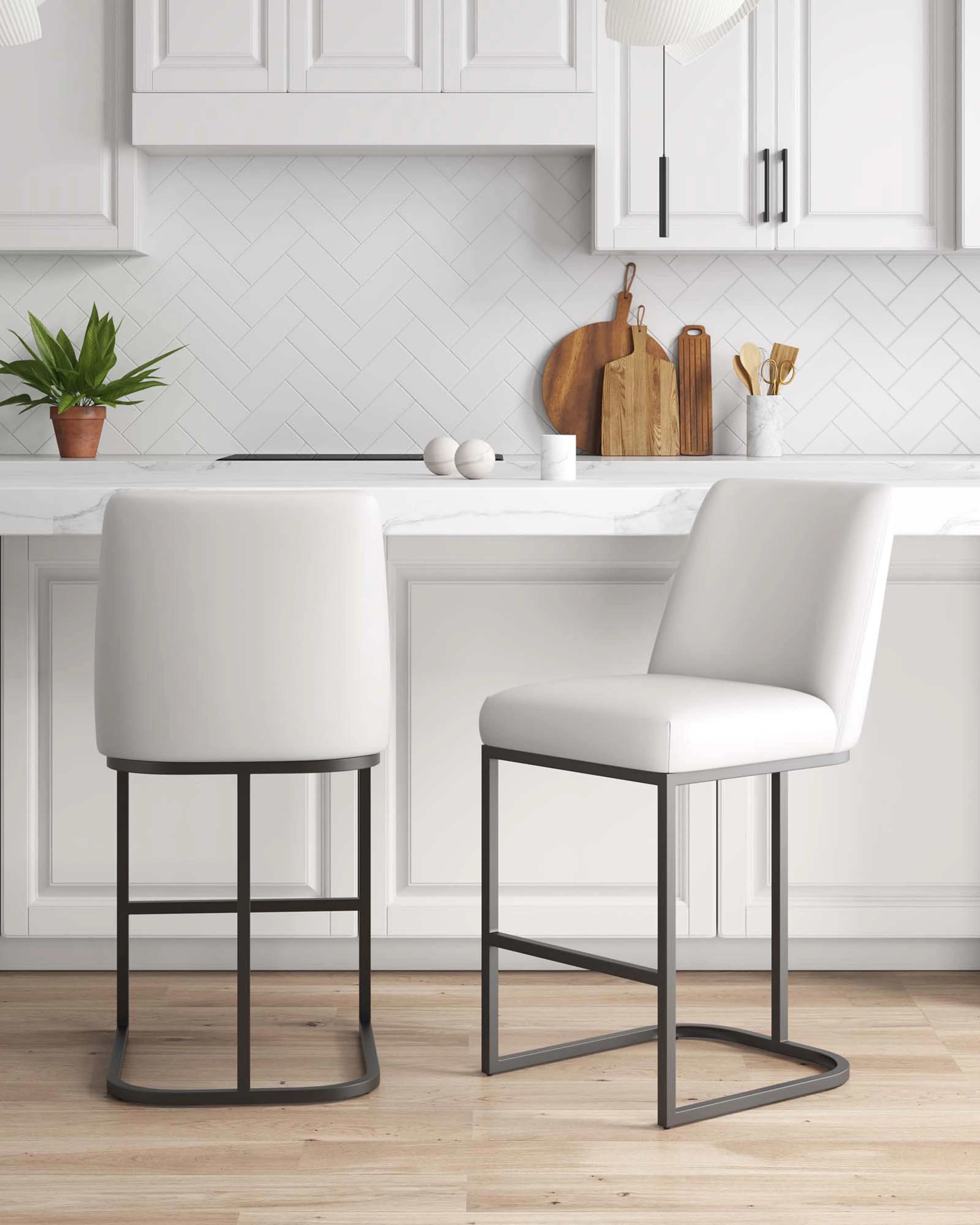 Serena Counter Stool in White (set of 2) - Image 2