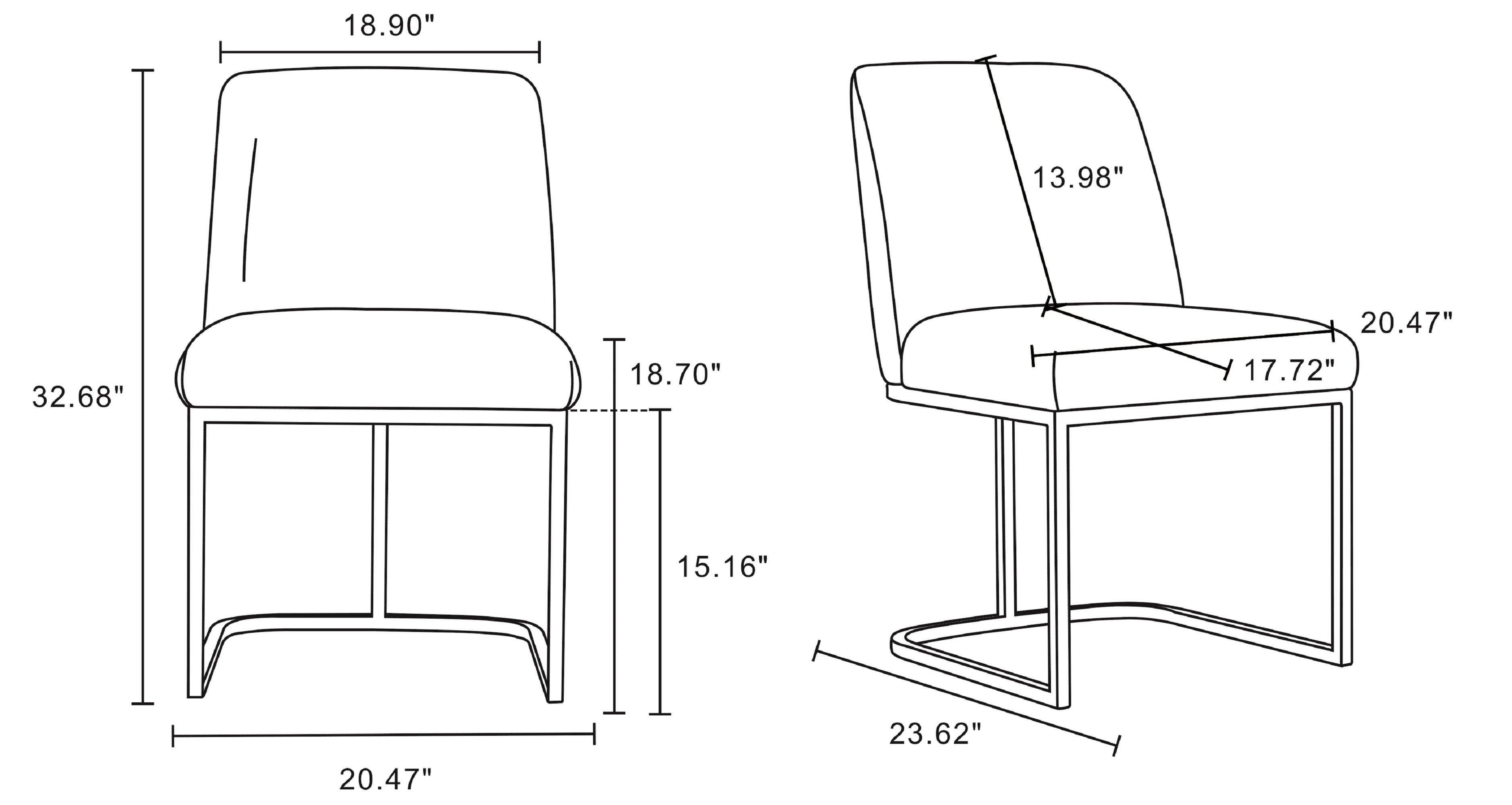 Serena Dining Chair in Light Grey (set of 2) - Image 3