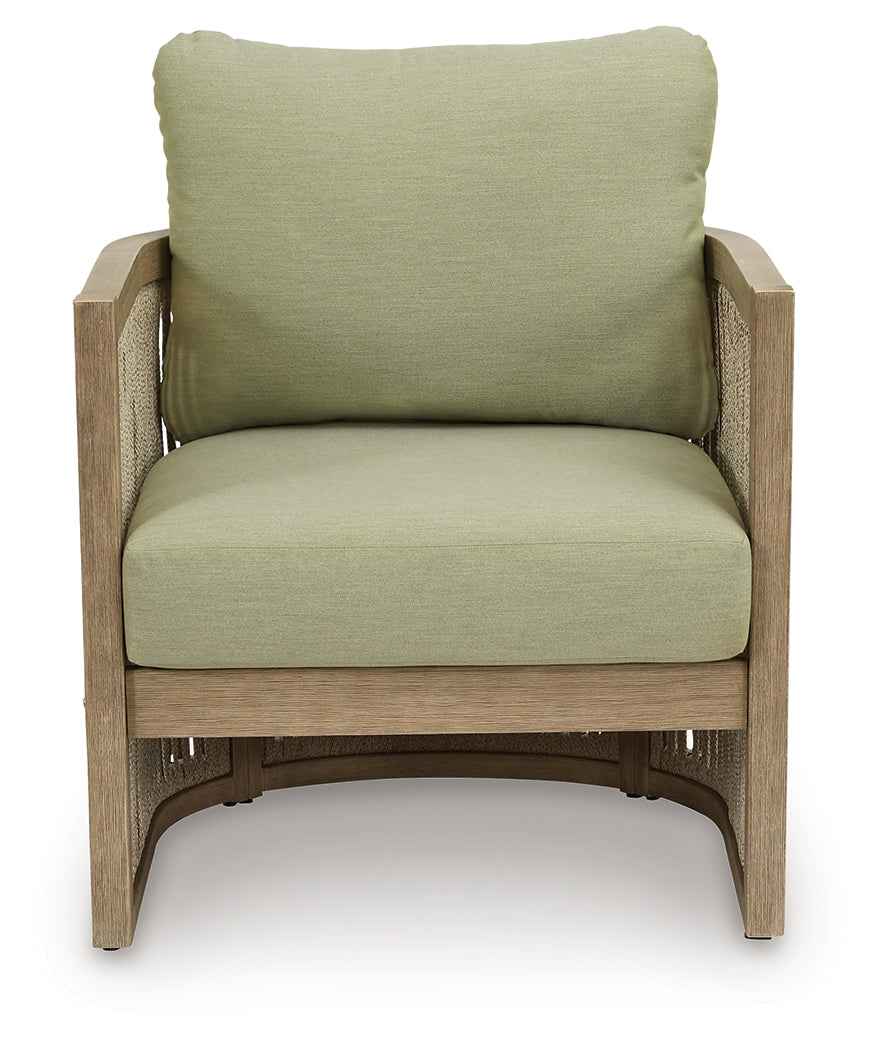 Serena Shores Beige/Green Outdoor Sofa and 2 Chairs - Image 3