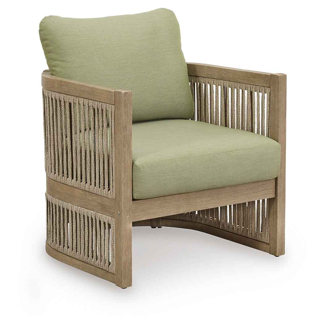 Serena Shores Beige/Green Outdoor Sofa and 2 Chairs - Image 4
