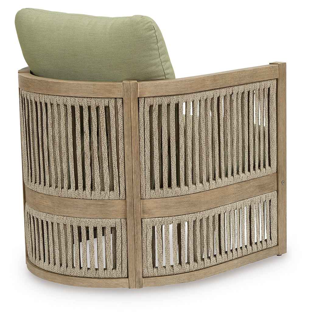 Serena Shores Beige/Green Outdoor Sofa and 2 Chairs - Image 6