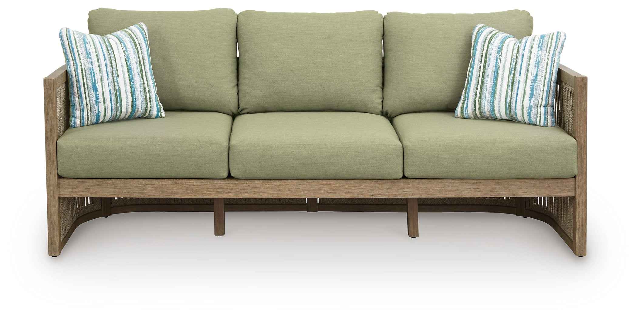 Serena Shores Beige/Green Outdoor Sofa and 2 Chairs - Image 7