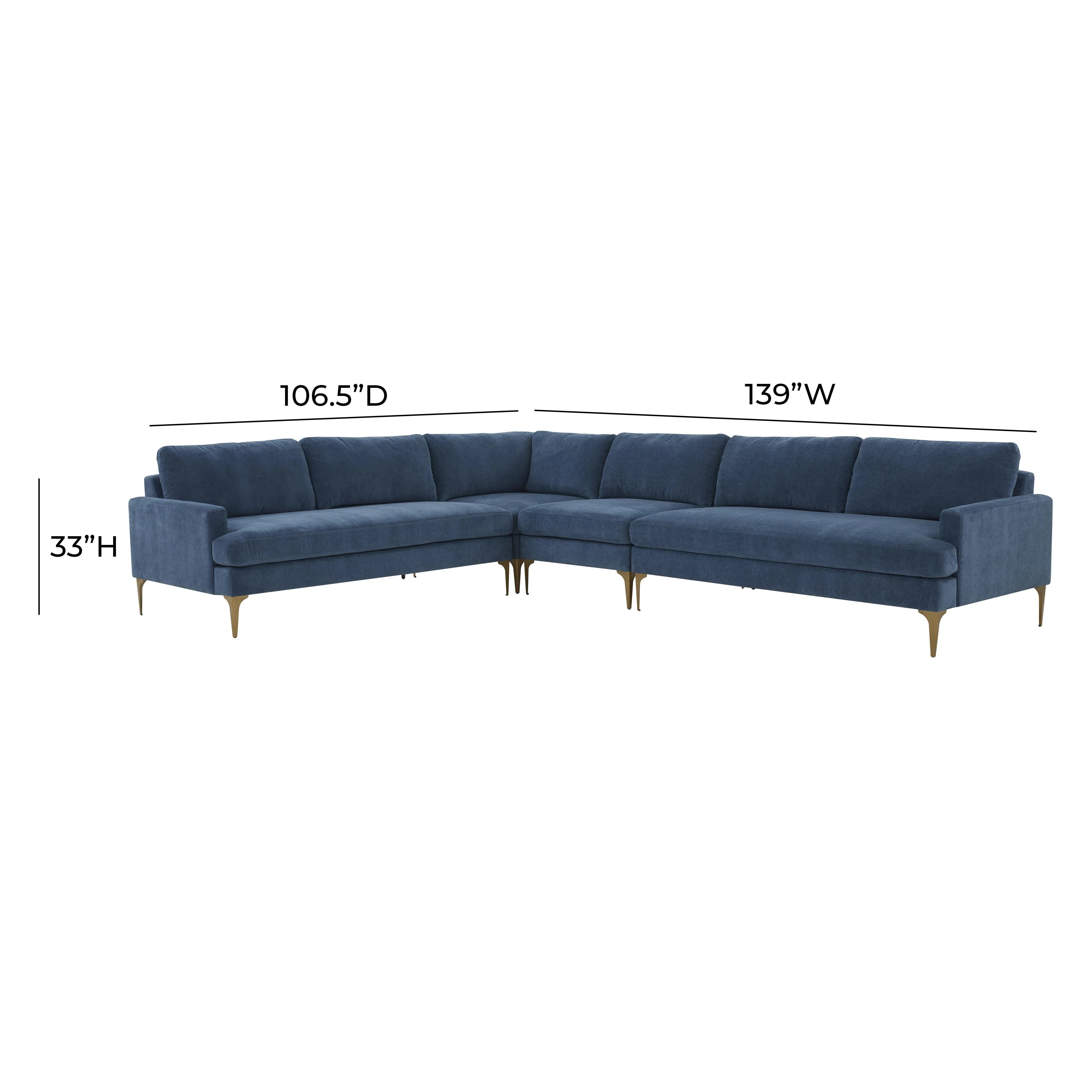 Serena Velvet Large L-Sectional - Image 13
