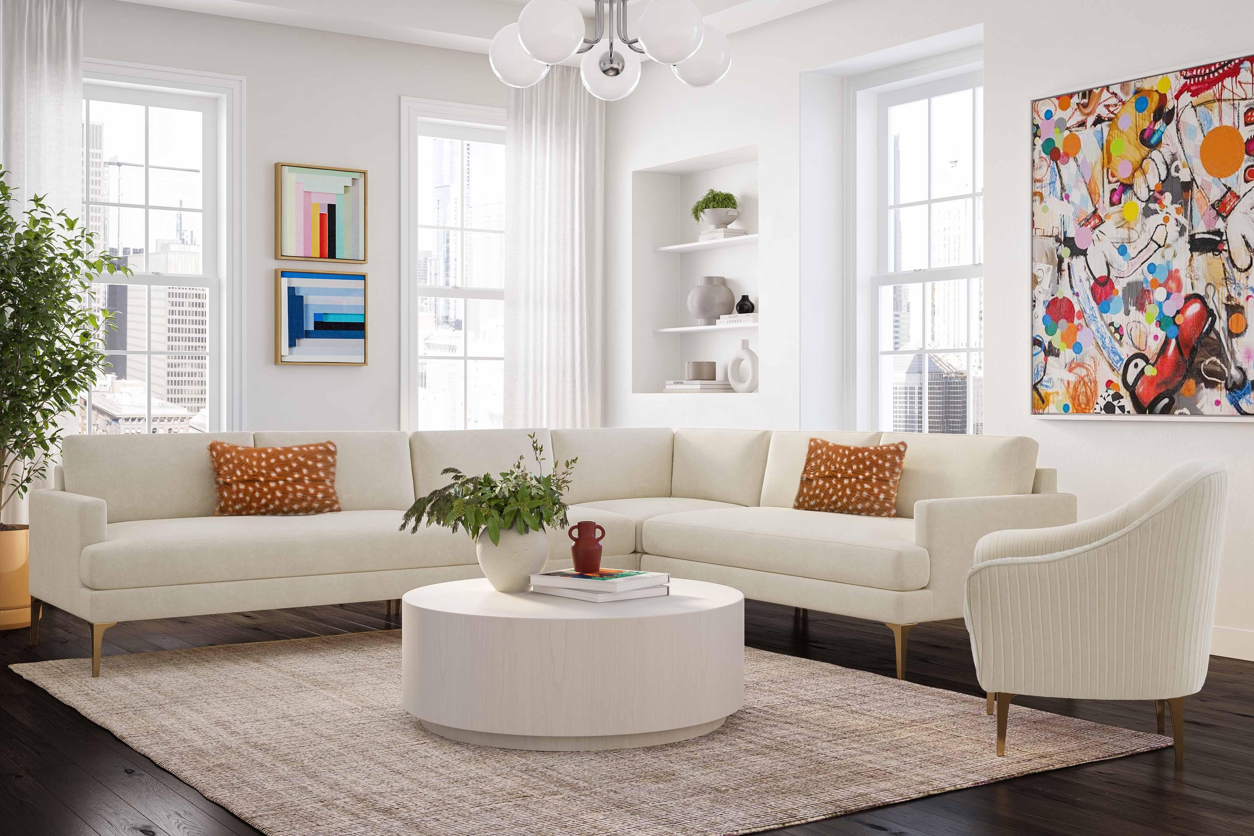 Serena Velvet Large L-Sectional - Image 2