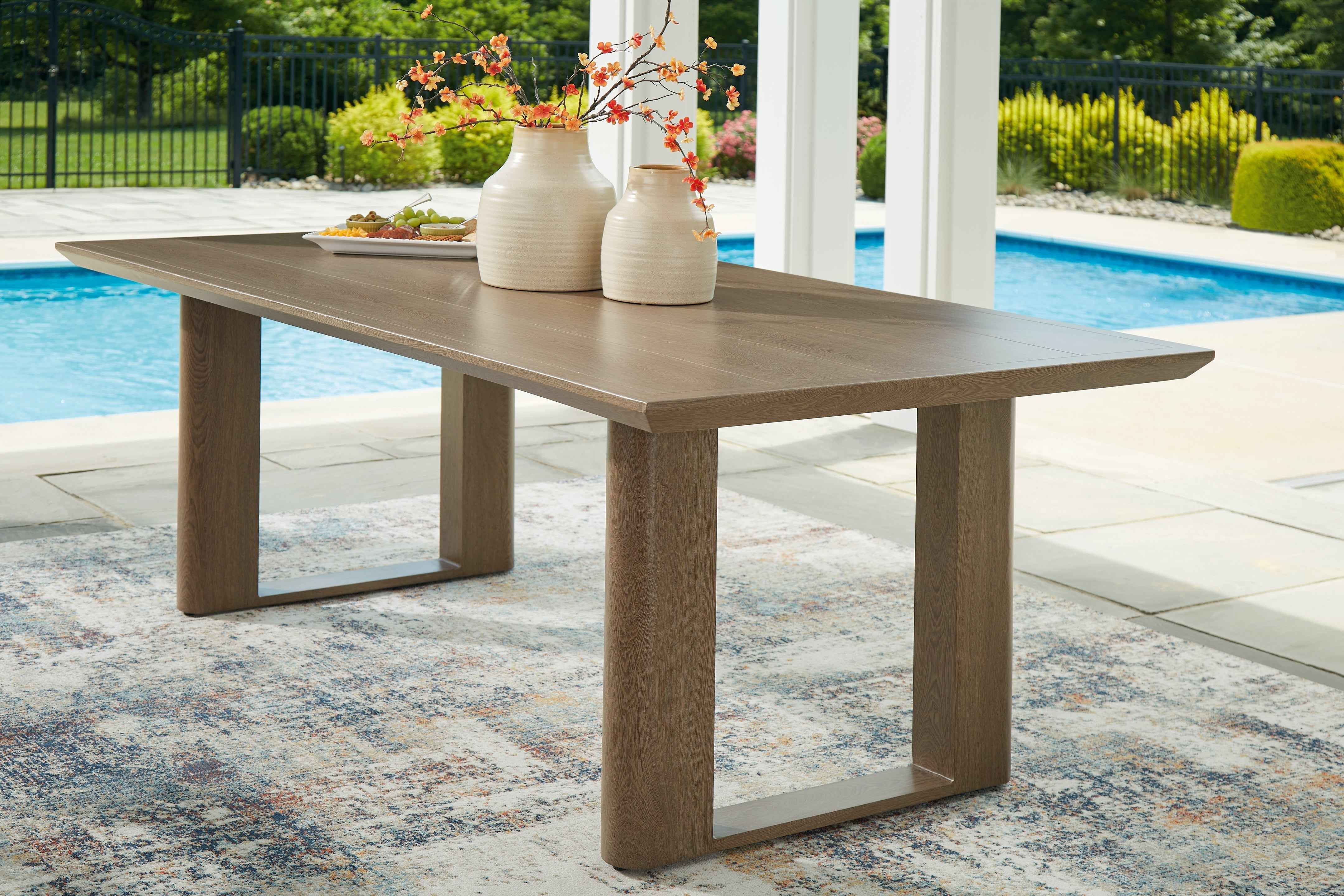 Serene Bay Dark Brown Outdoor Dining Table - Image 2
