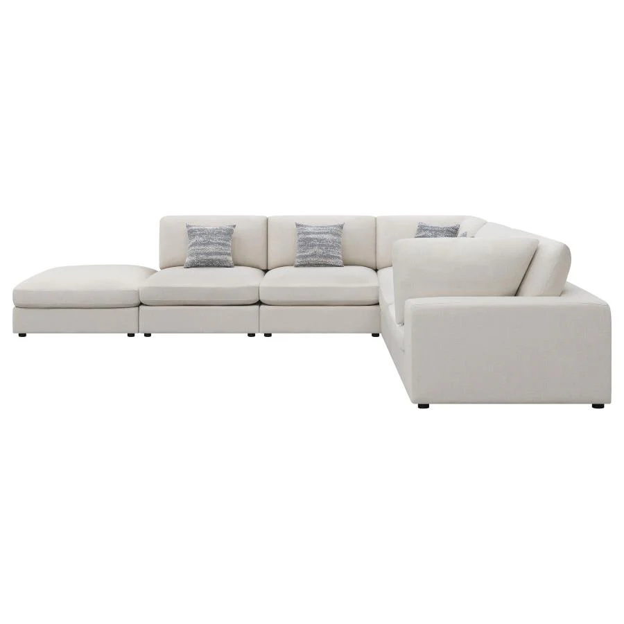 Serene Beige 6-Piece Upholstered Modular Sectional - Image 3