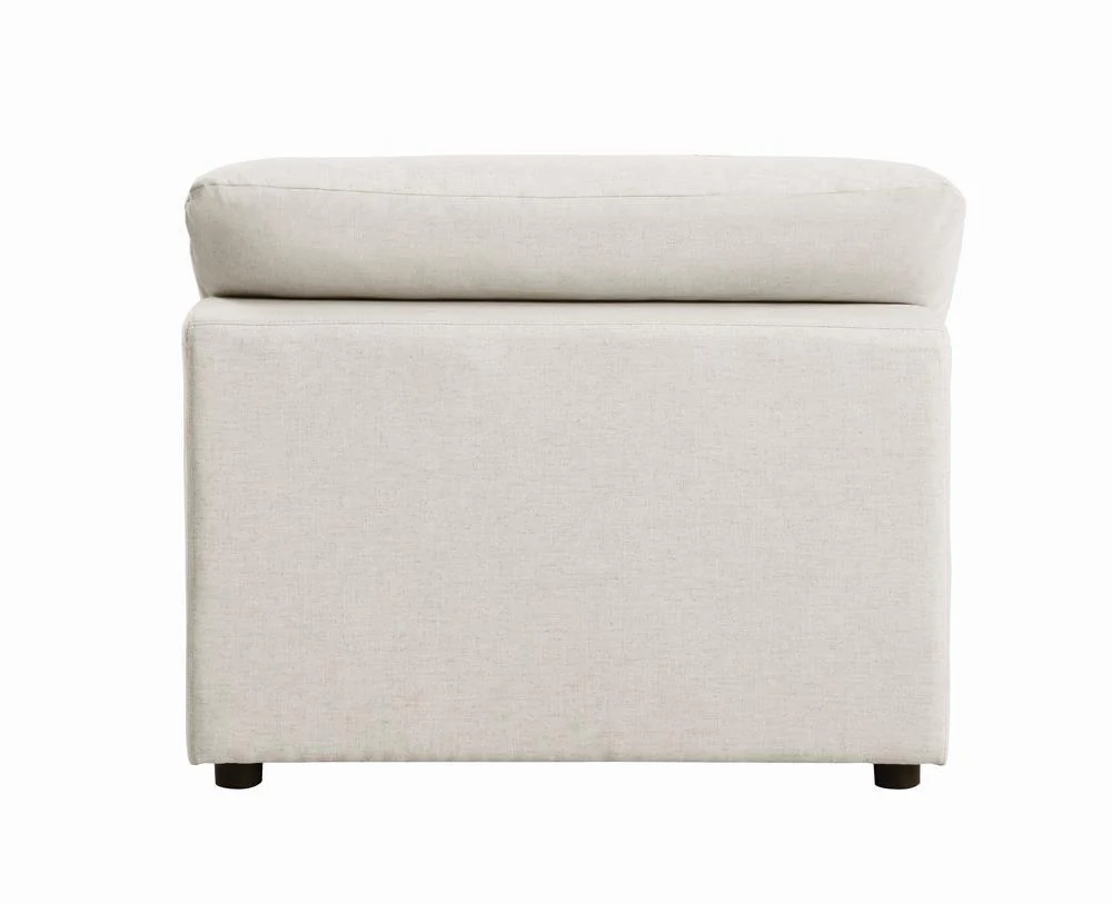 Serene Beige Upholstered Armless Chair - Image 3