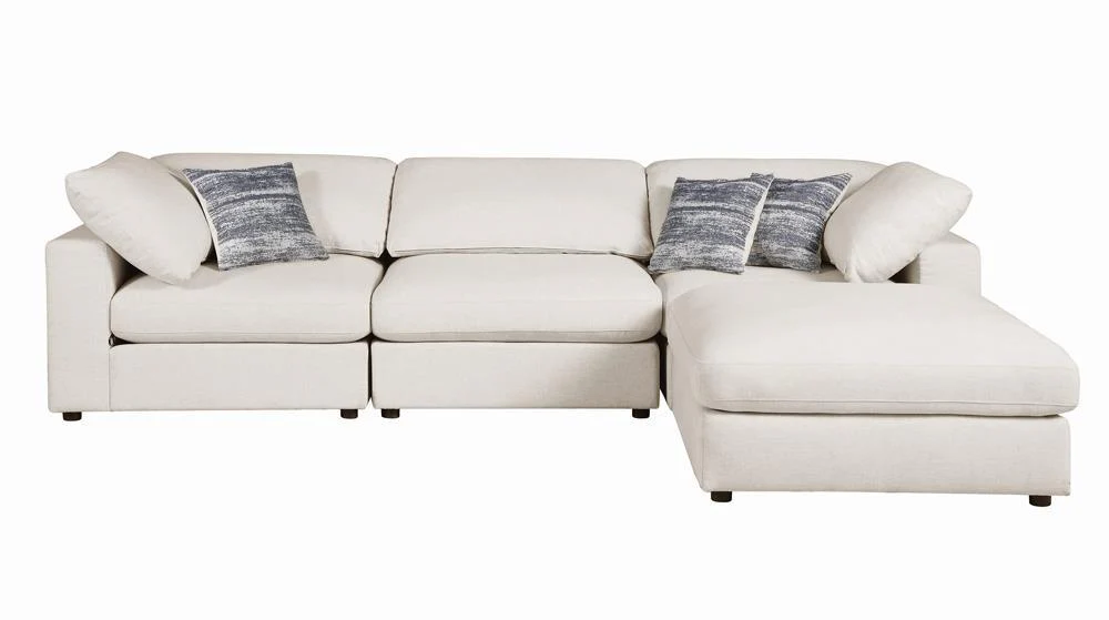 Serene Beige Upholstered Armless Chair - Image 6