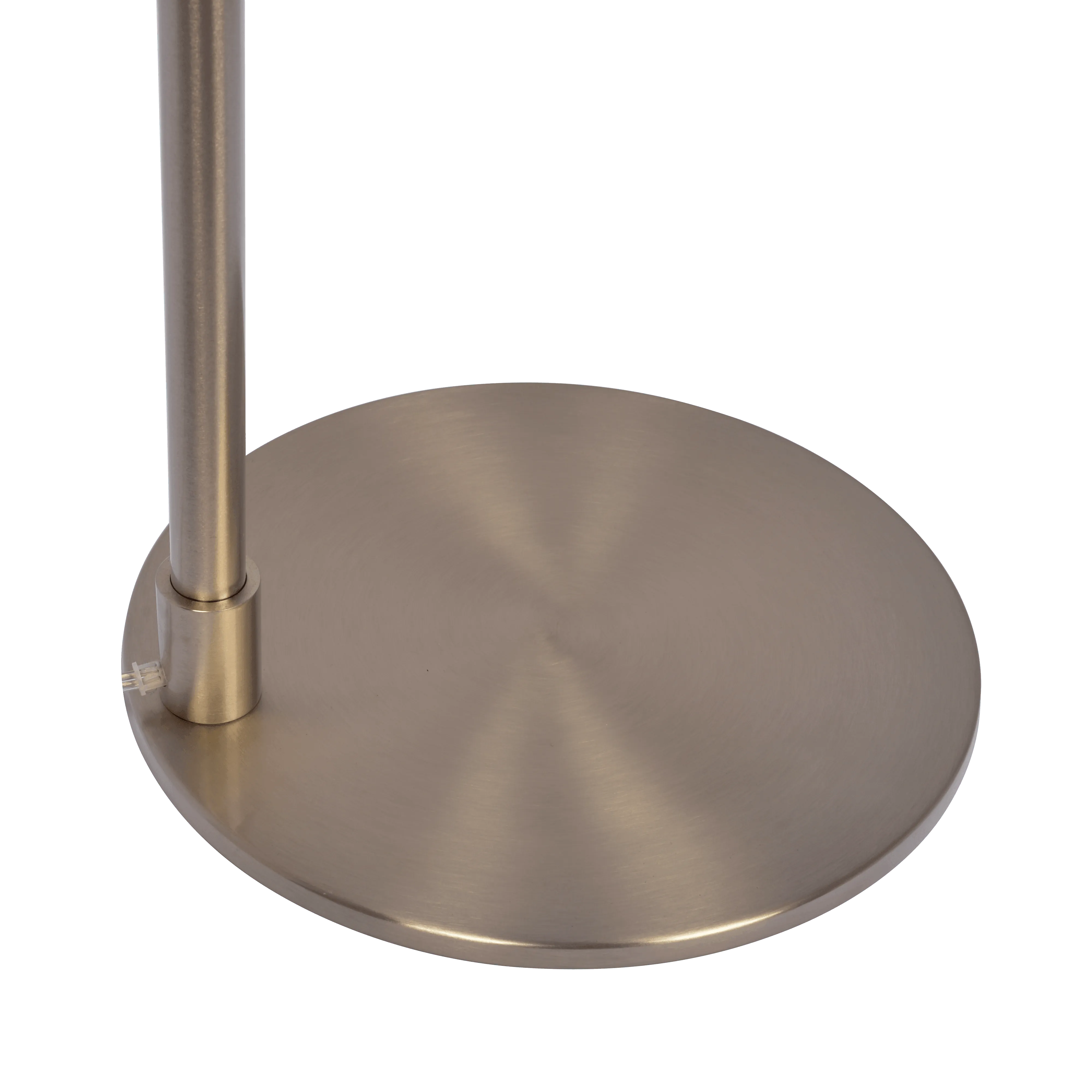 Serene Brushed Nickel Floor Lamp with Rotary Switch Metal Base White Linen Shade - Image 5