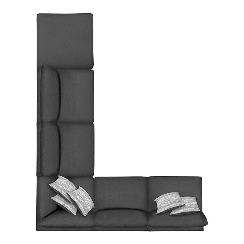 Serene Charcoal 6-Piece Upholstered Modular Sectional - Image 8