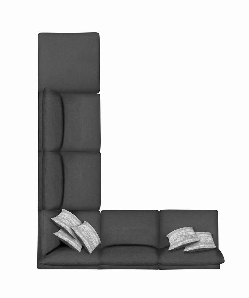 Serene Charcoal Upholstered Rectangular Ottoman - Image 7