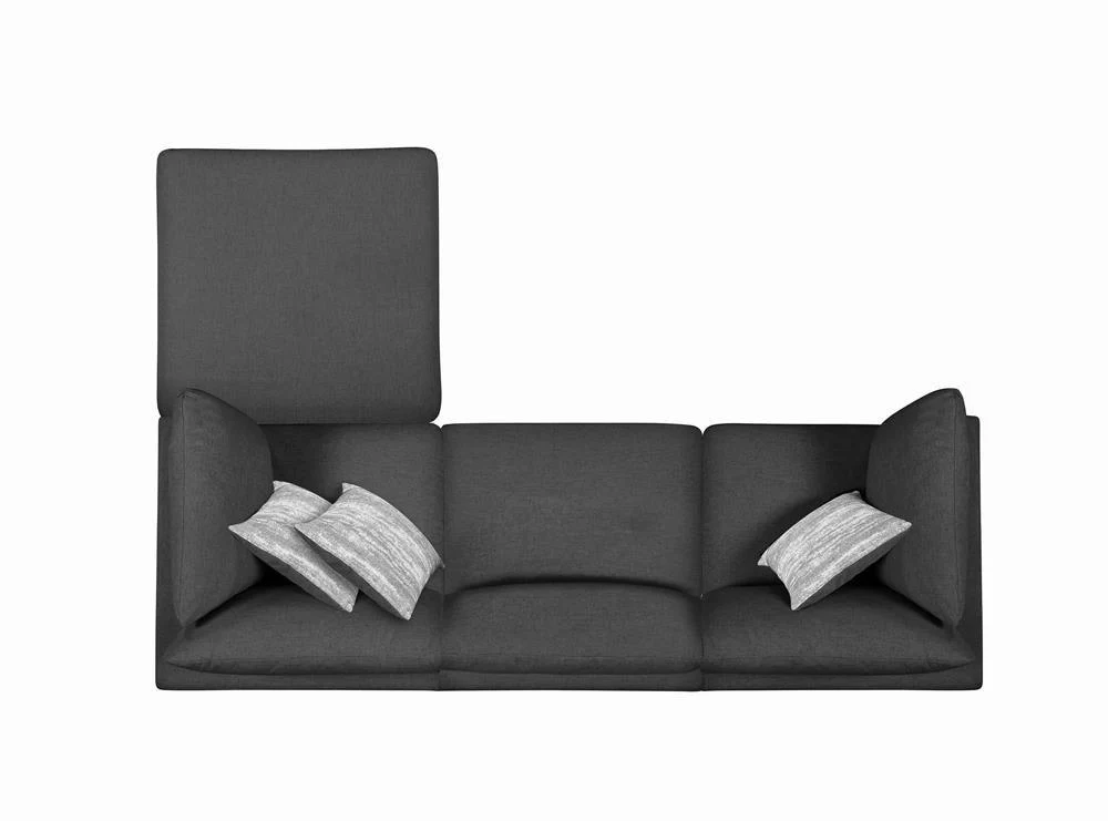 Serene Charcoal Upholstered Rectangular Ottoman - Image 8