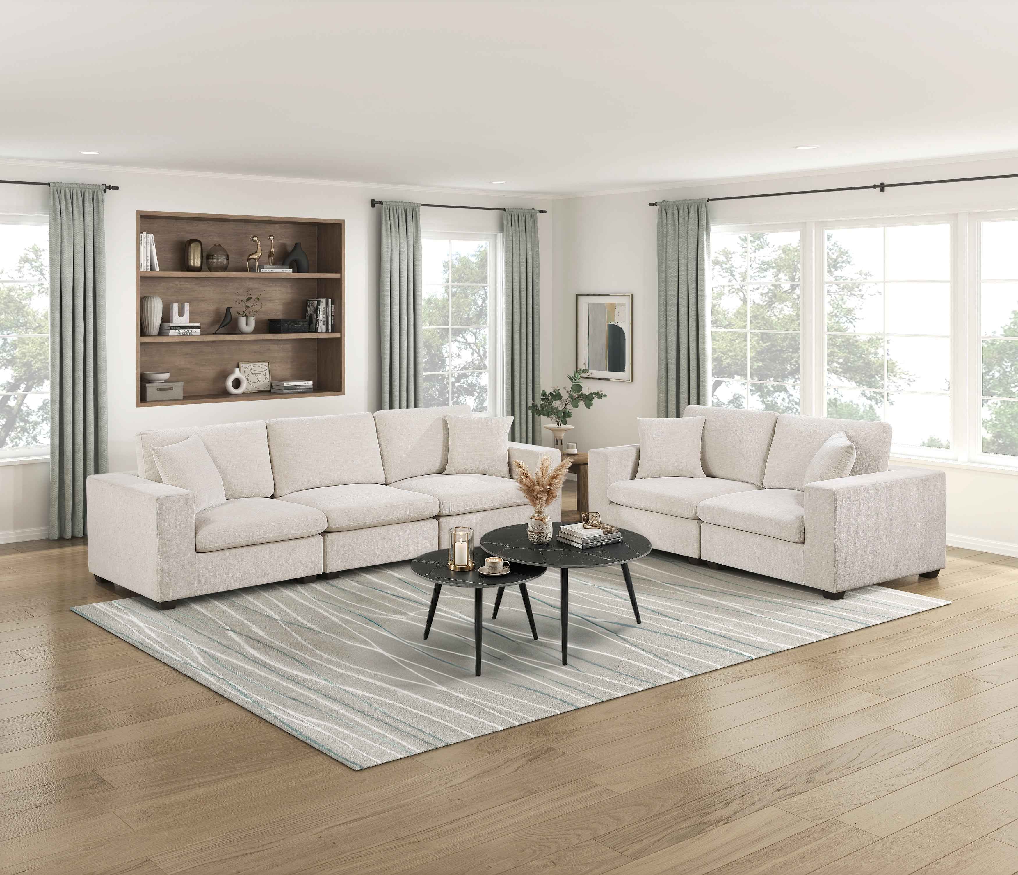 Serenity Beige Loveseat - Image 8