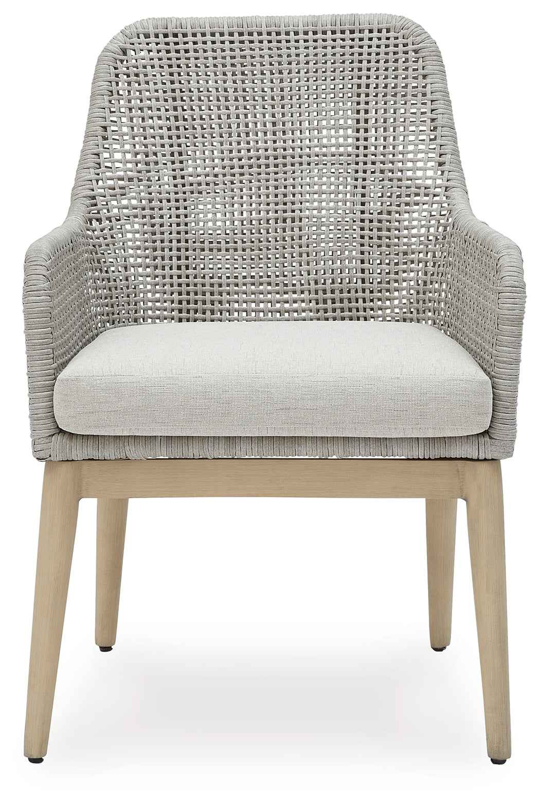 Seton Creek Gray Outdoor Dining Arm Chair - Image 4