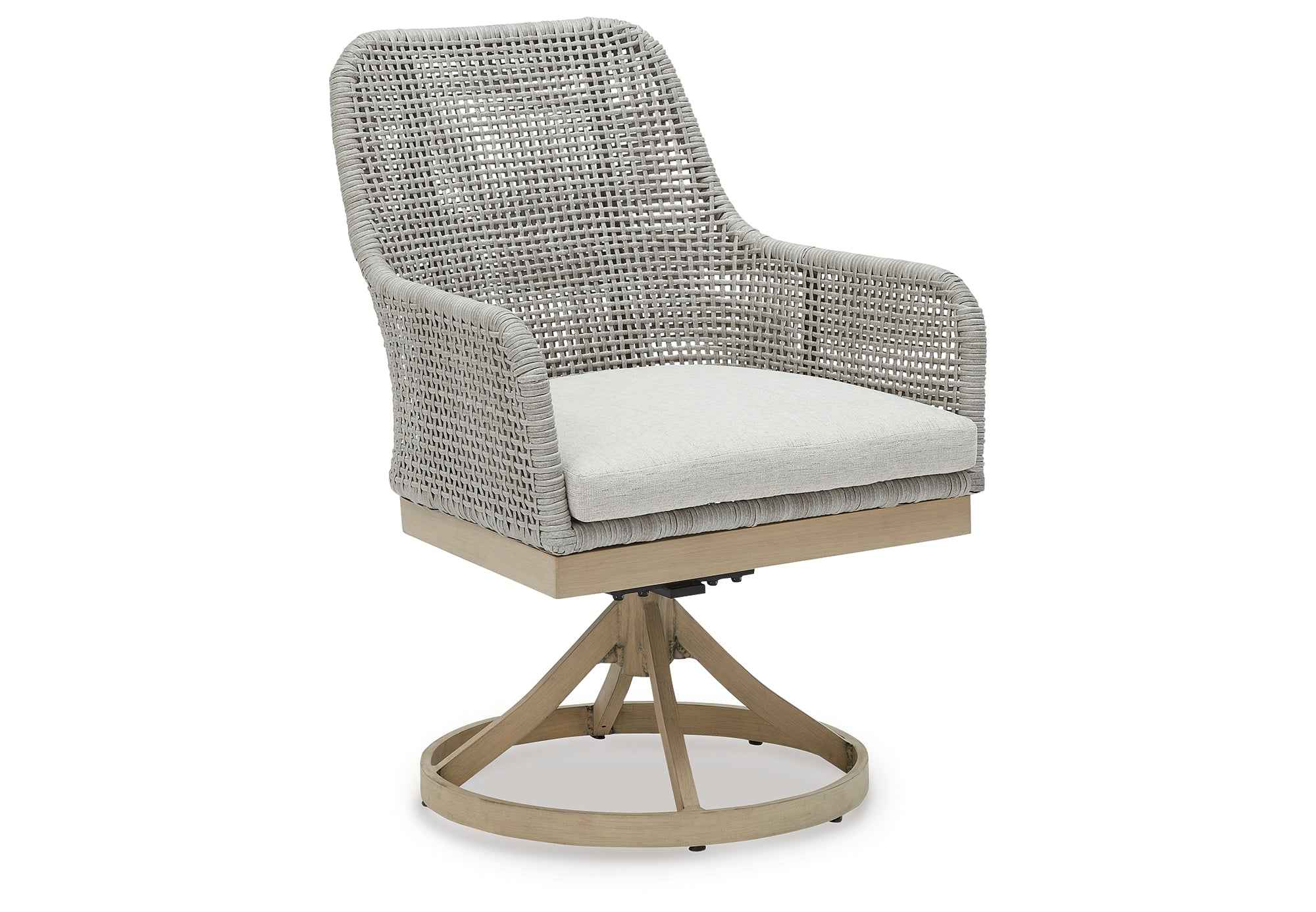 Seton Creek Gray Outdoor Swivel Dining Chair - Image 14