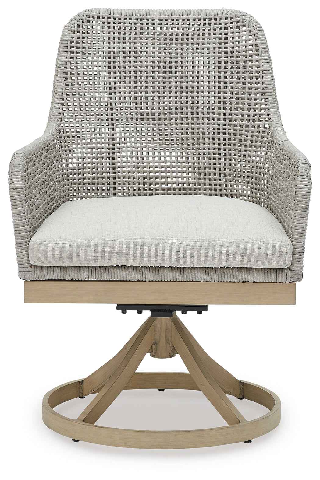 Seton Creek Gray Outdoor Swivel Dining Chair - Image 4