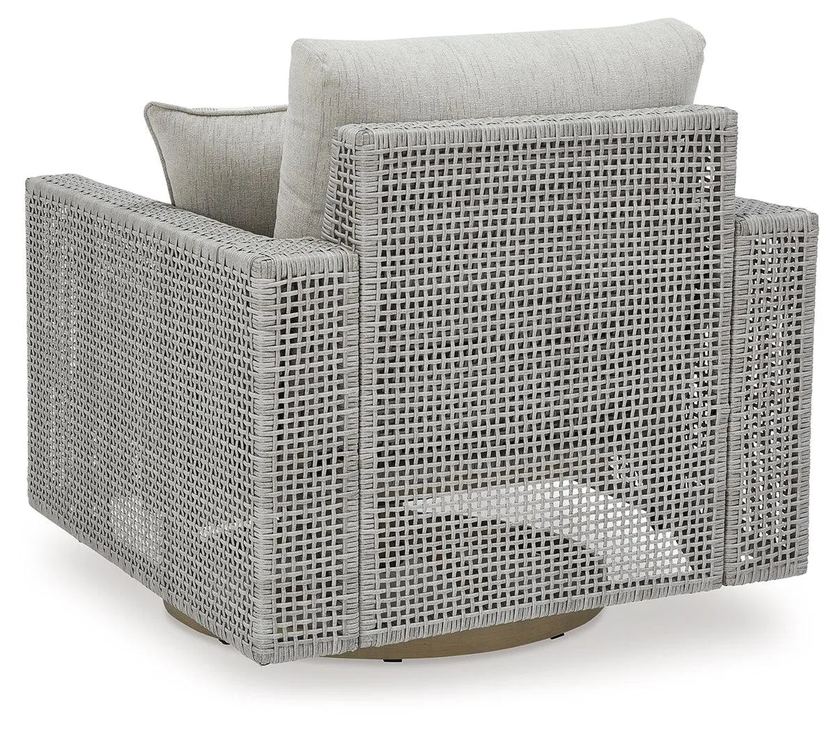 Seton Creek Gray Outdoor Swivel Lounge with Cushion - Image 5