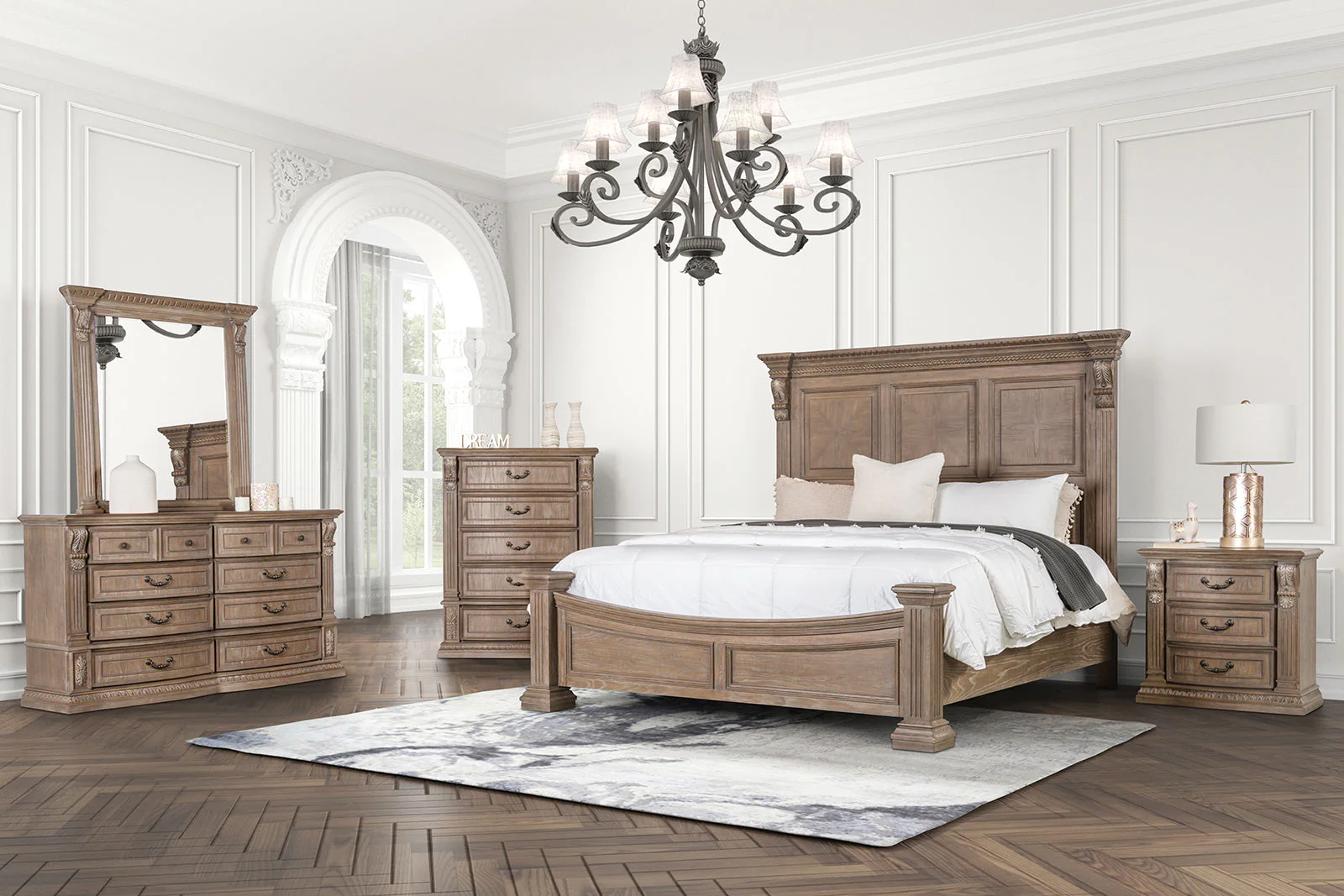 Seven Oaks Weathered Oak King Bed - Image 4