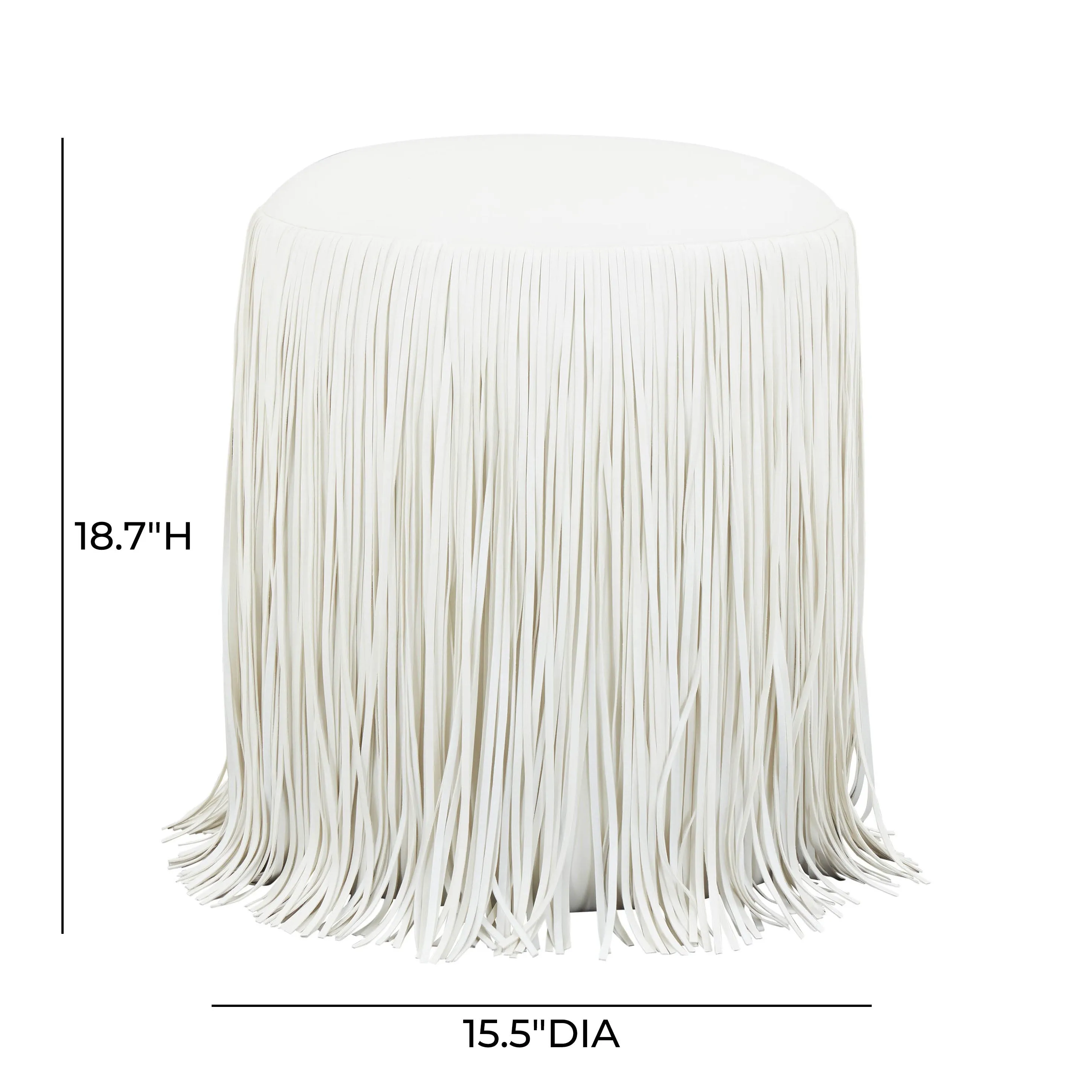 Shag Me Performance Vegan Leather Ottoman - Image 5