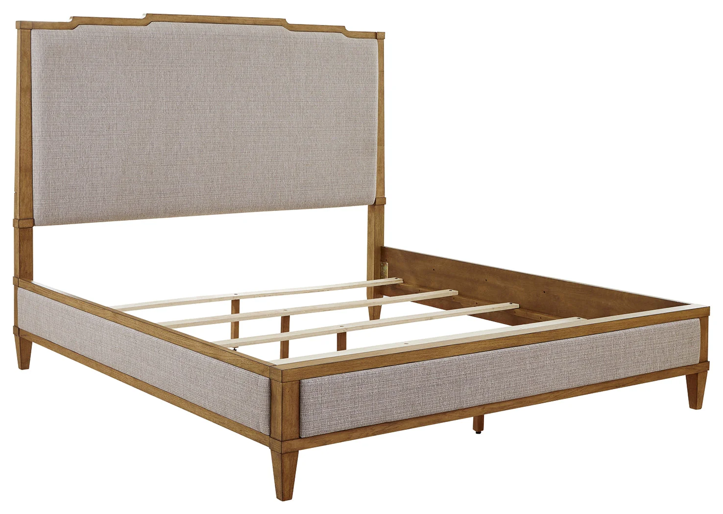 Sharlance Light Brown California King Upholstered Panel Bed - Image 2