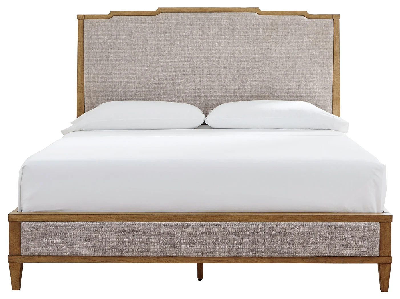 Sharlance Light Brown California King Upholstered Panel Bed - Image 3