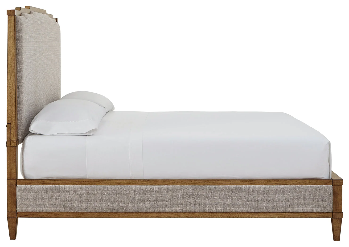 Sharlance Light Brown California King Upholstered Panel Bed - Image 4
