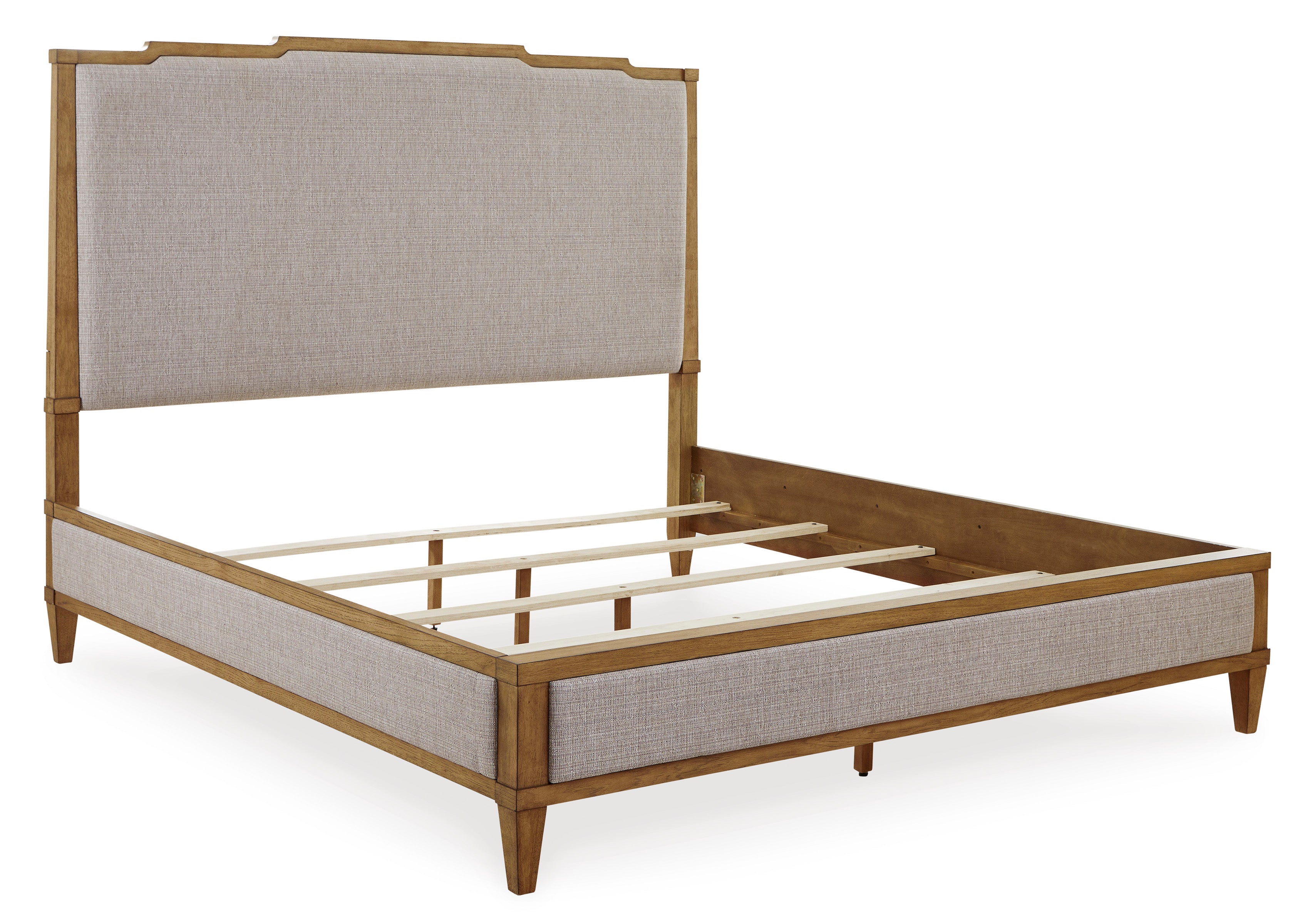 Sharlance Light Brown King Upholstered Panel Bed - Image 4