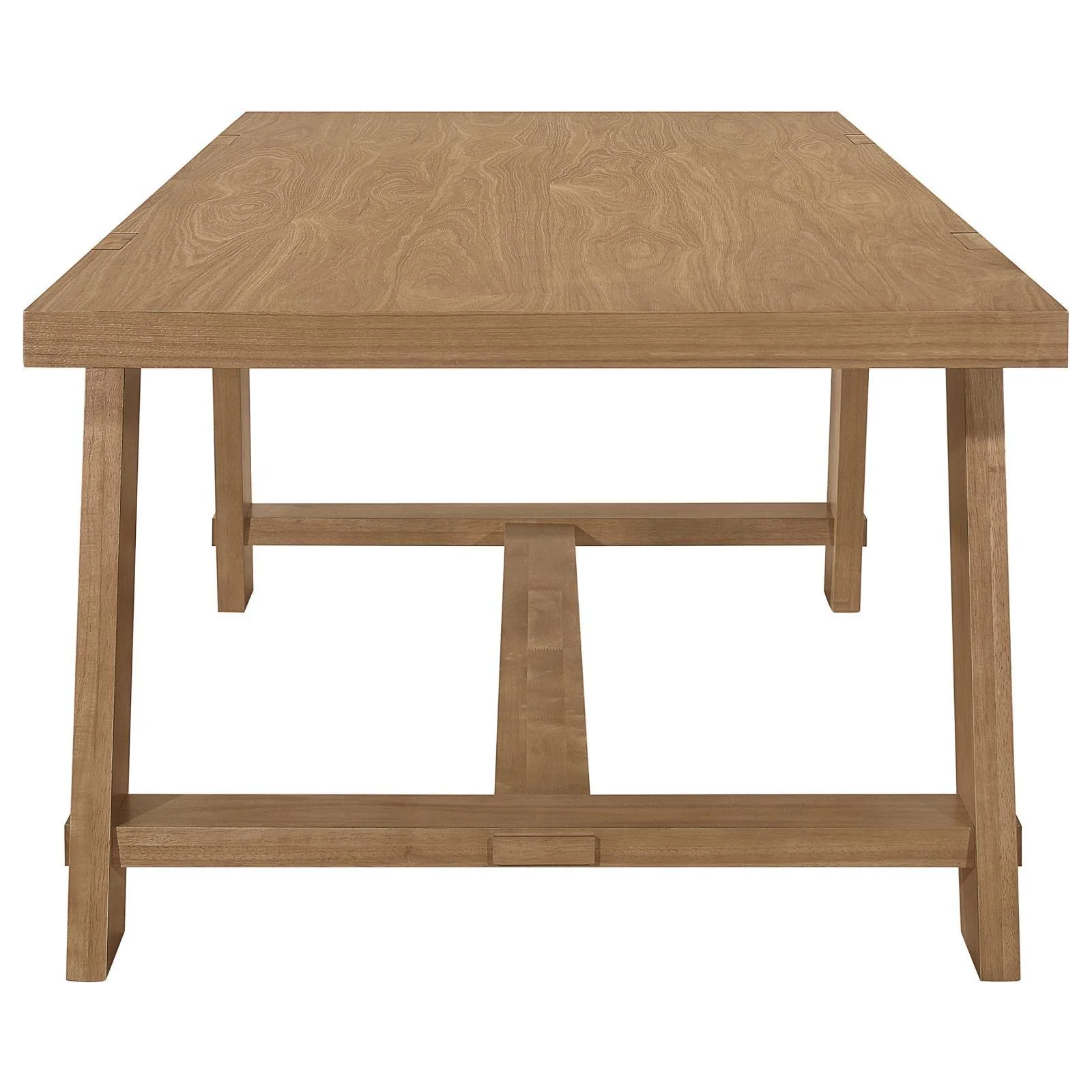 Sharon Blue and Brown Rectangular Trestle Base Dining Table - Image 3