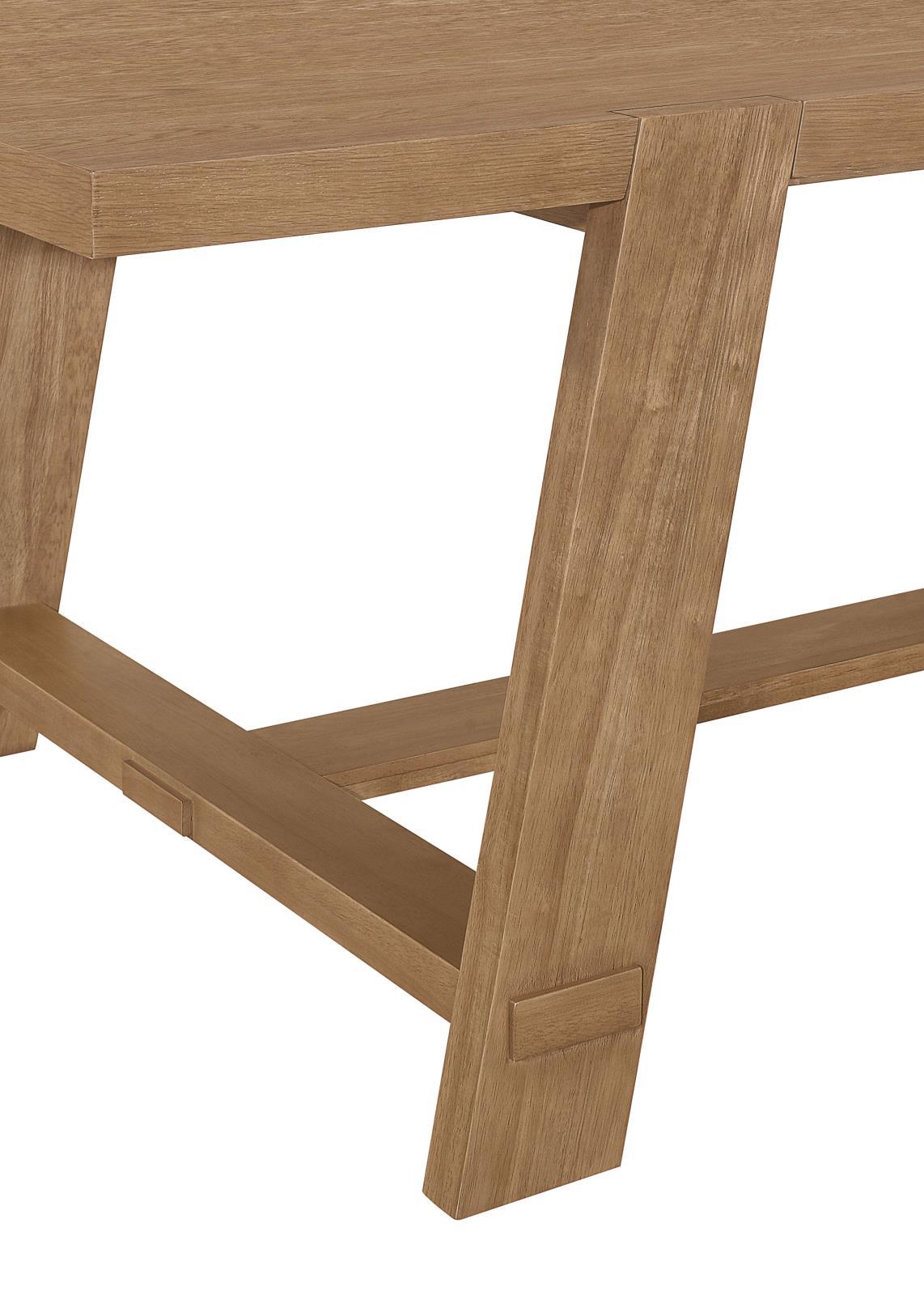 Sharon Blue/Brown 7-Piece Rectangular Trestle Base Dining Set - Image 7
