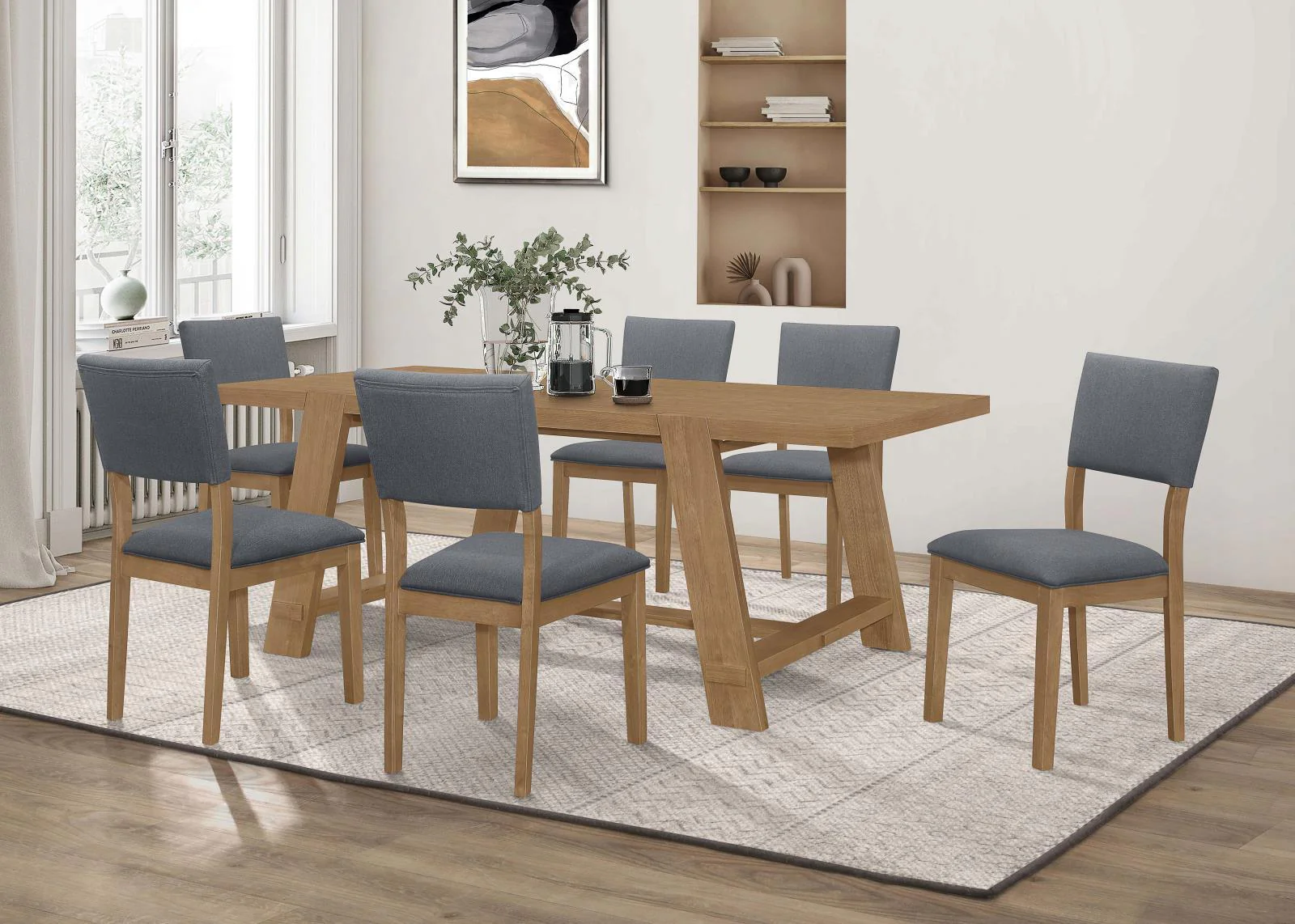 Sharon Open Back Padded Upholstered Dining Side Chair Blue and Brown (Set of 2) - Image 10