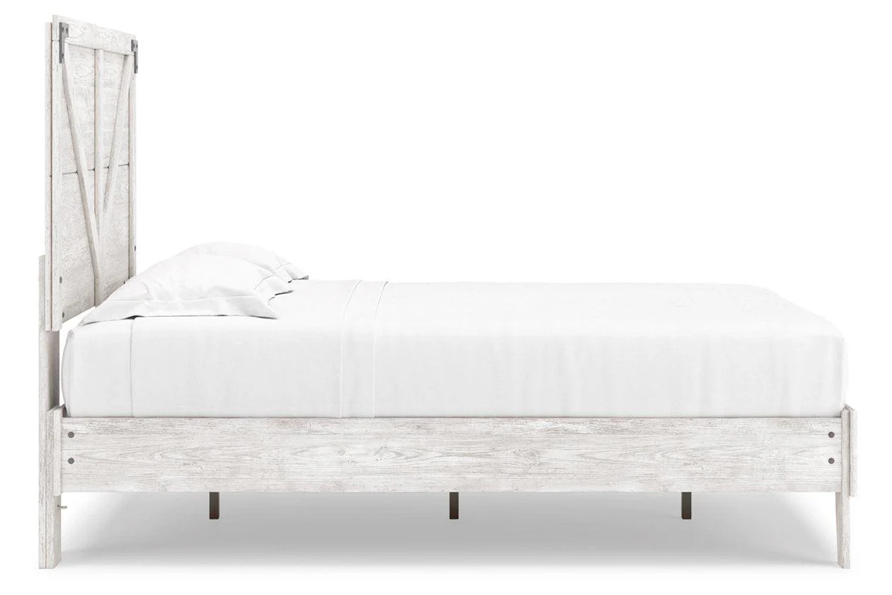 Shawburn White/Dark Charcoal Gray Full Crossbuck Panel Platform Bed - Image 4