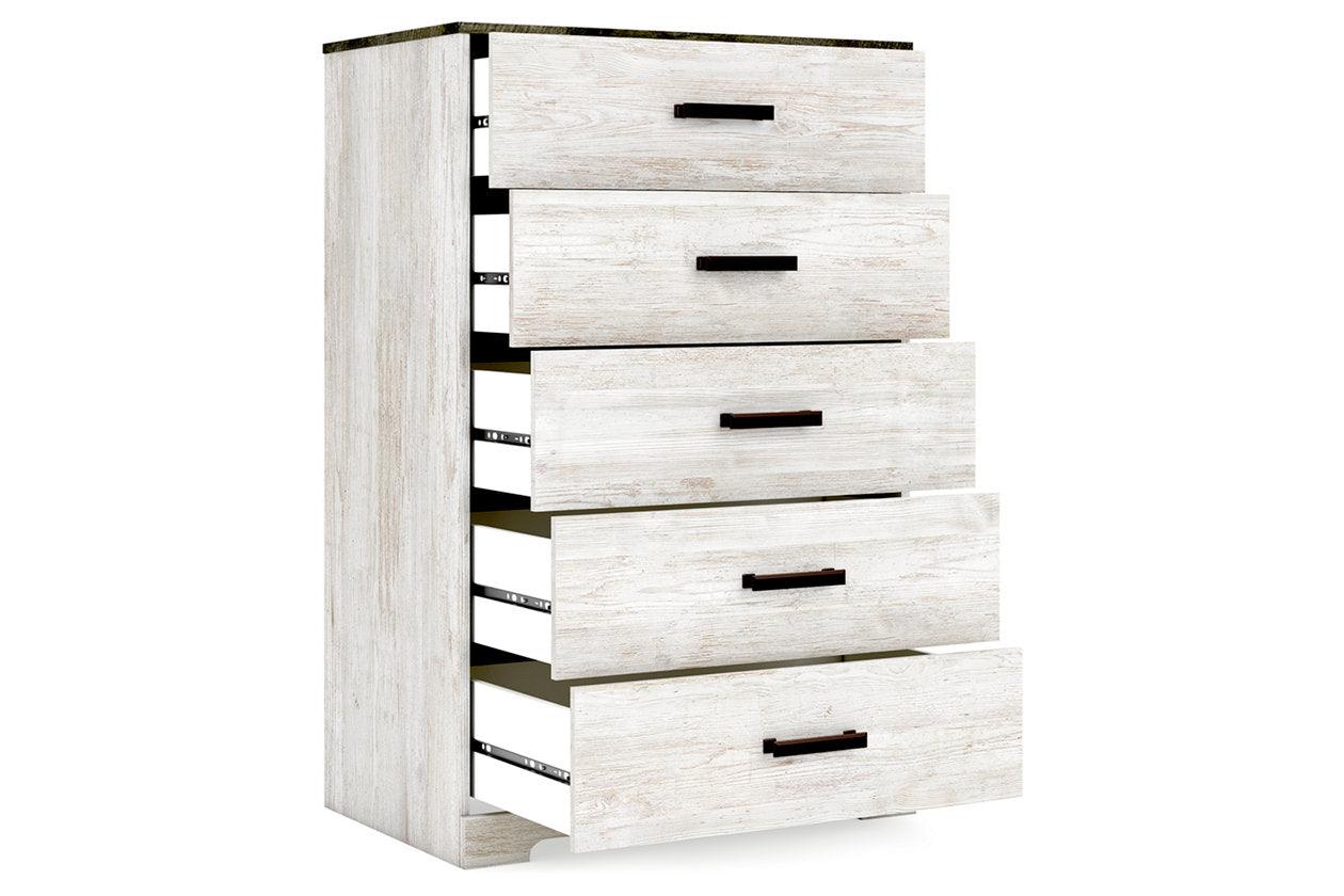 Shawburn Whitewash/Charcoal Gray Chest of Drawers - Image 2