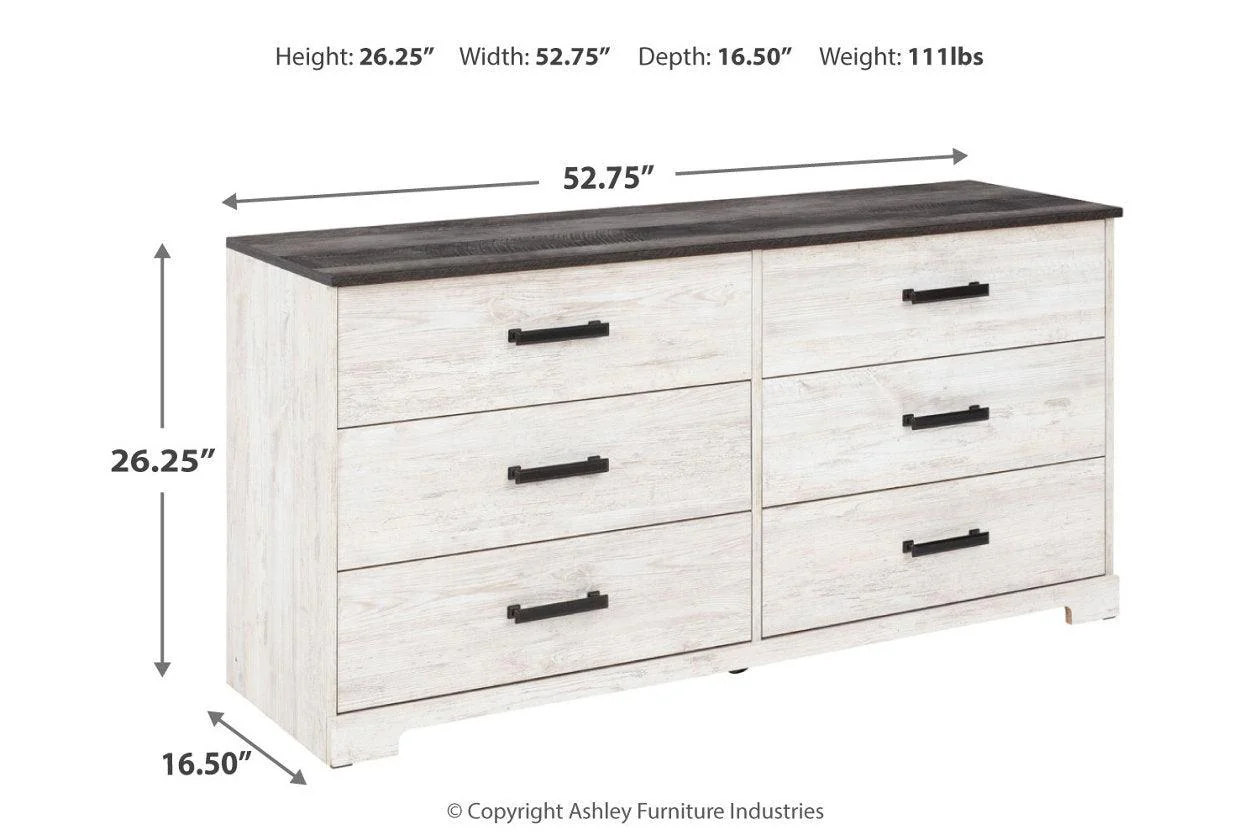 Shawburn Whitewash/Charcoal Gray Dresser - Image 5