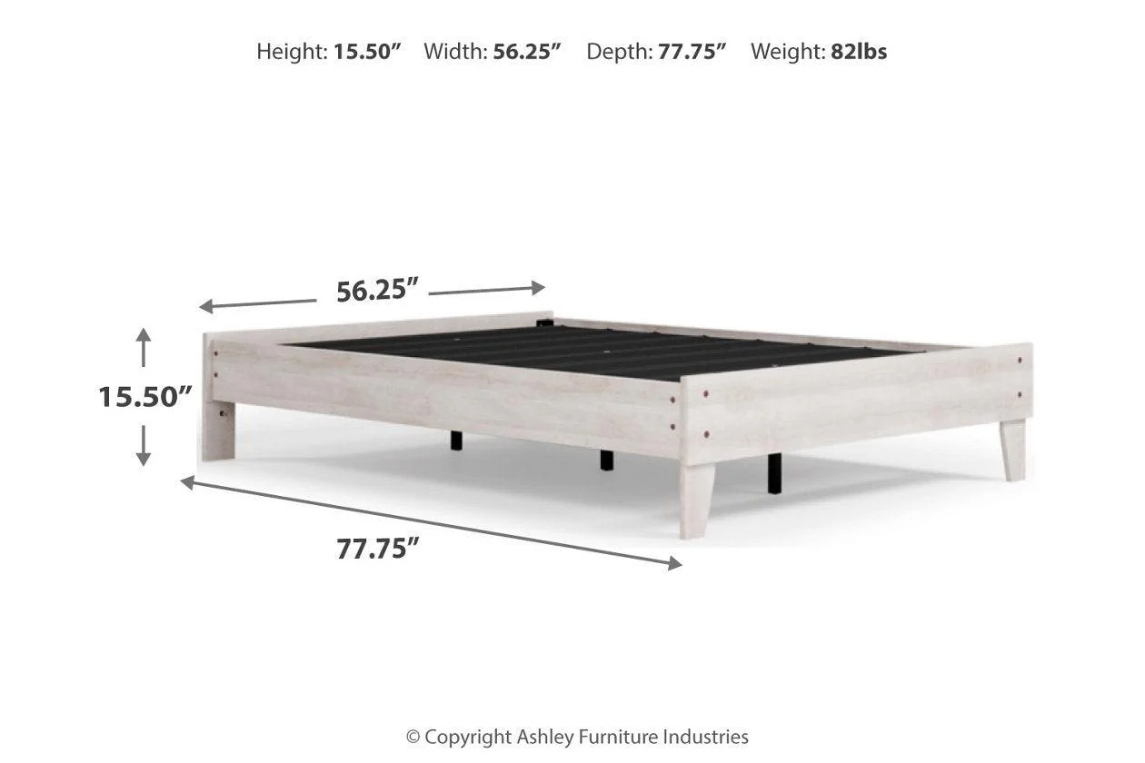 Shawburn Whitewash Full Platform Bed - Image 4