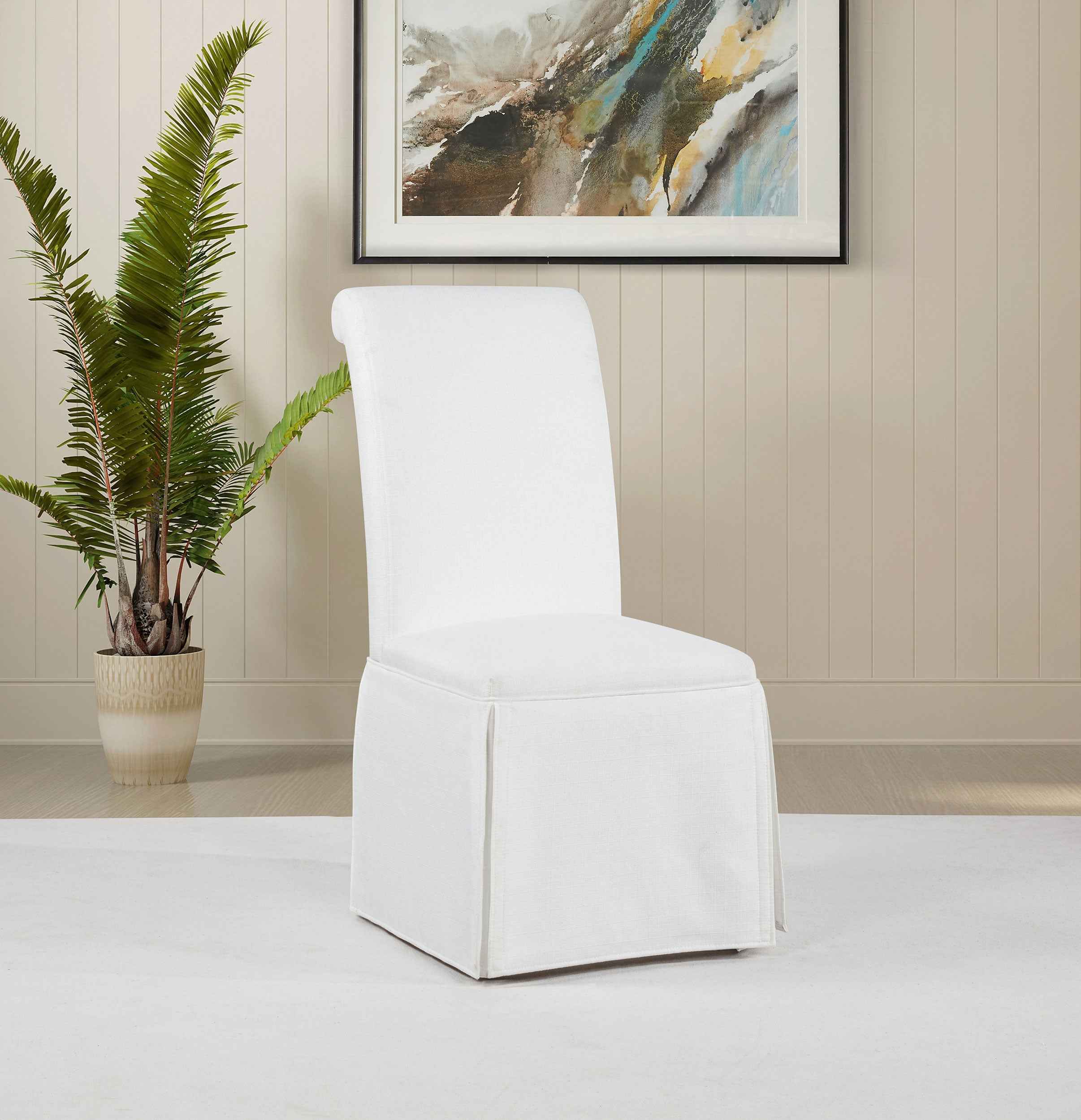 Shawna White Upholstered Skirted Side Chair (Set of 2) - Image 2