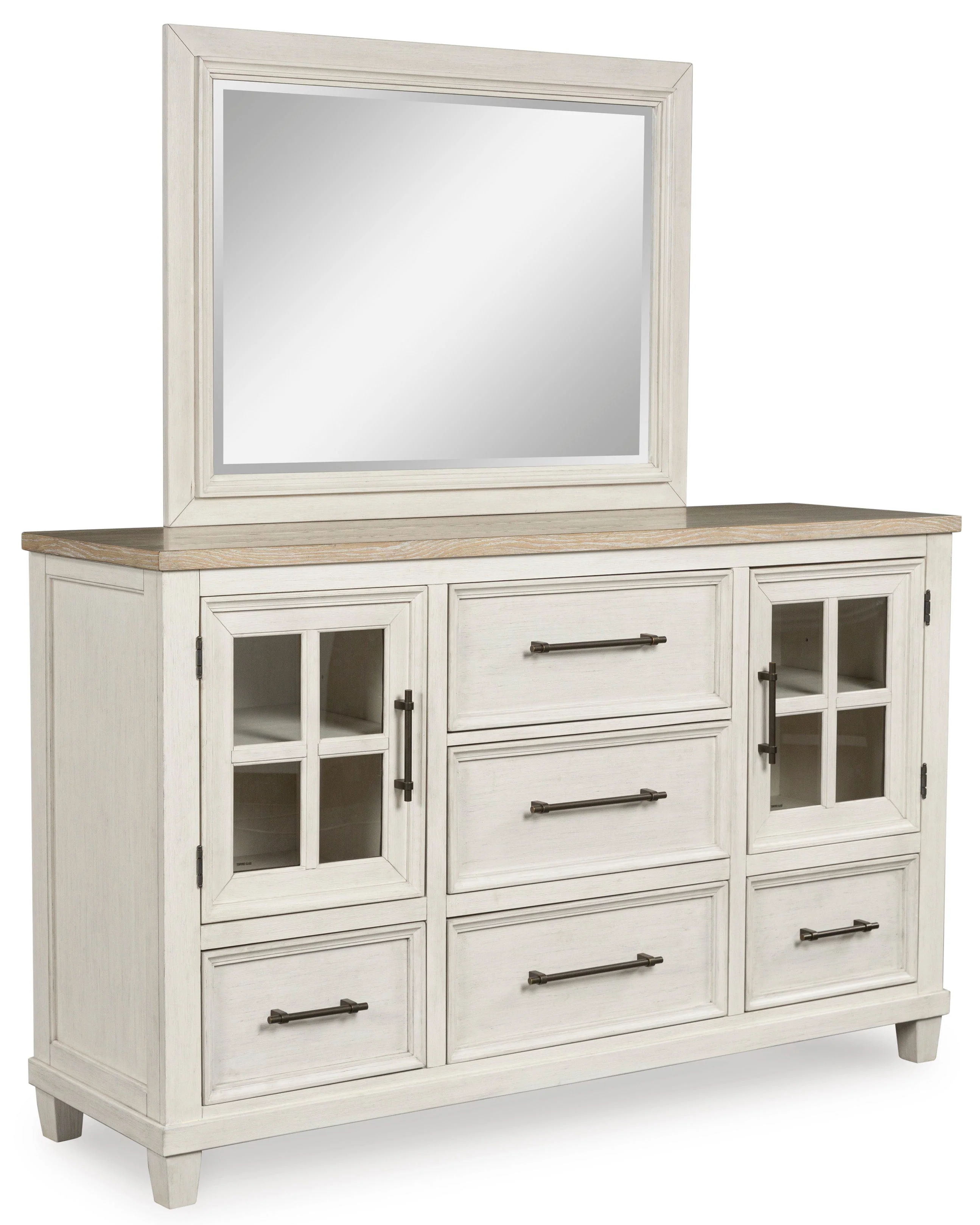 Shaybrock Antique White/Brown Dresser - Image 5