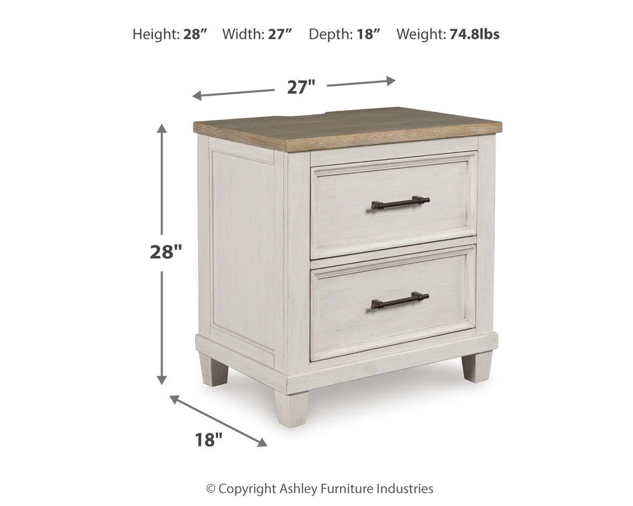 Shaybrock Antique White/Brown Panel Bedroom Set - Image 48