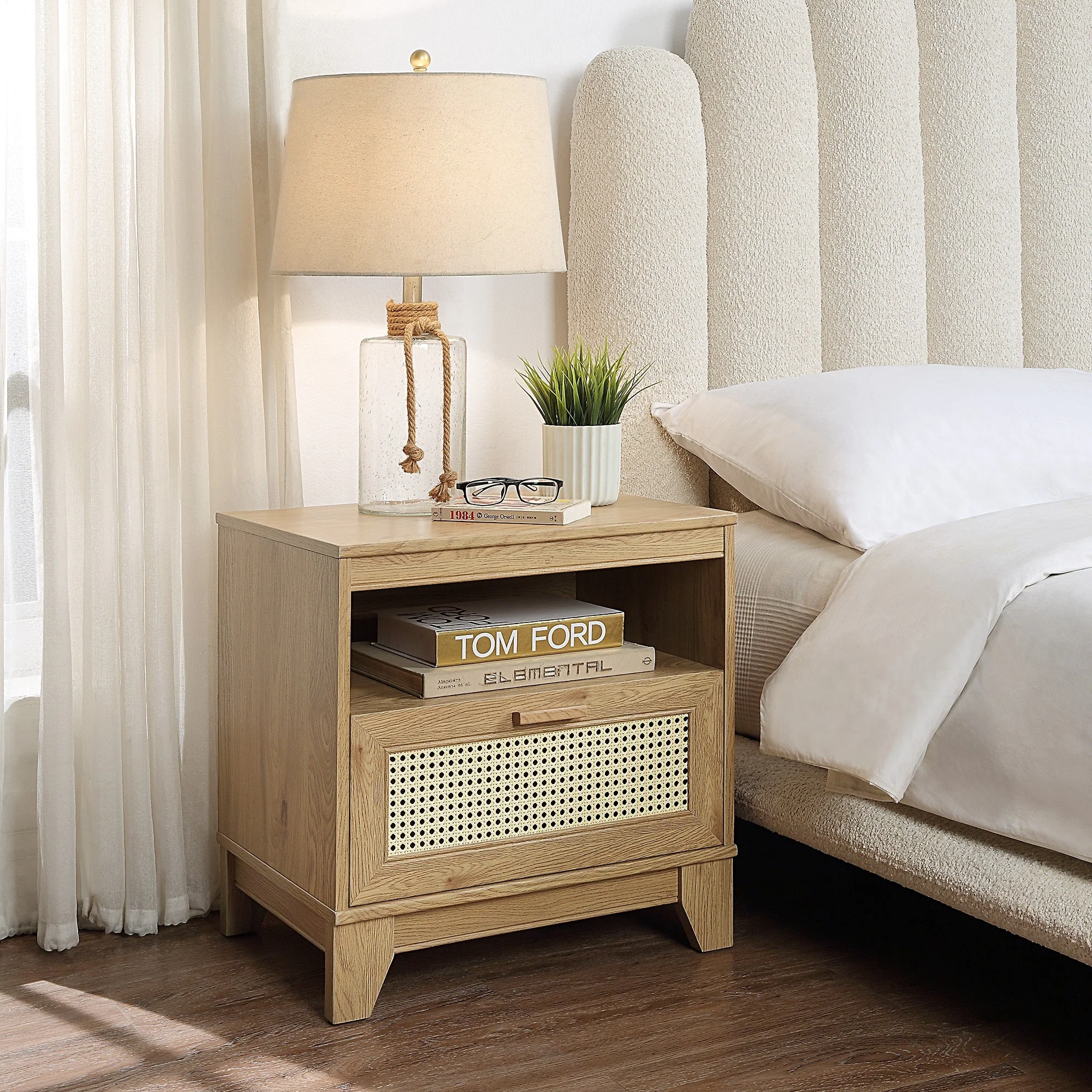 Sheridan 4-Piece Set: Bookcase, TV Stand, Sideboard, End Table in Nature - Image 6