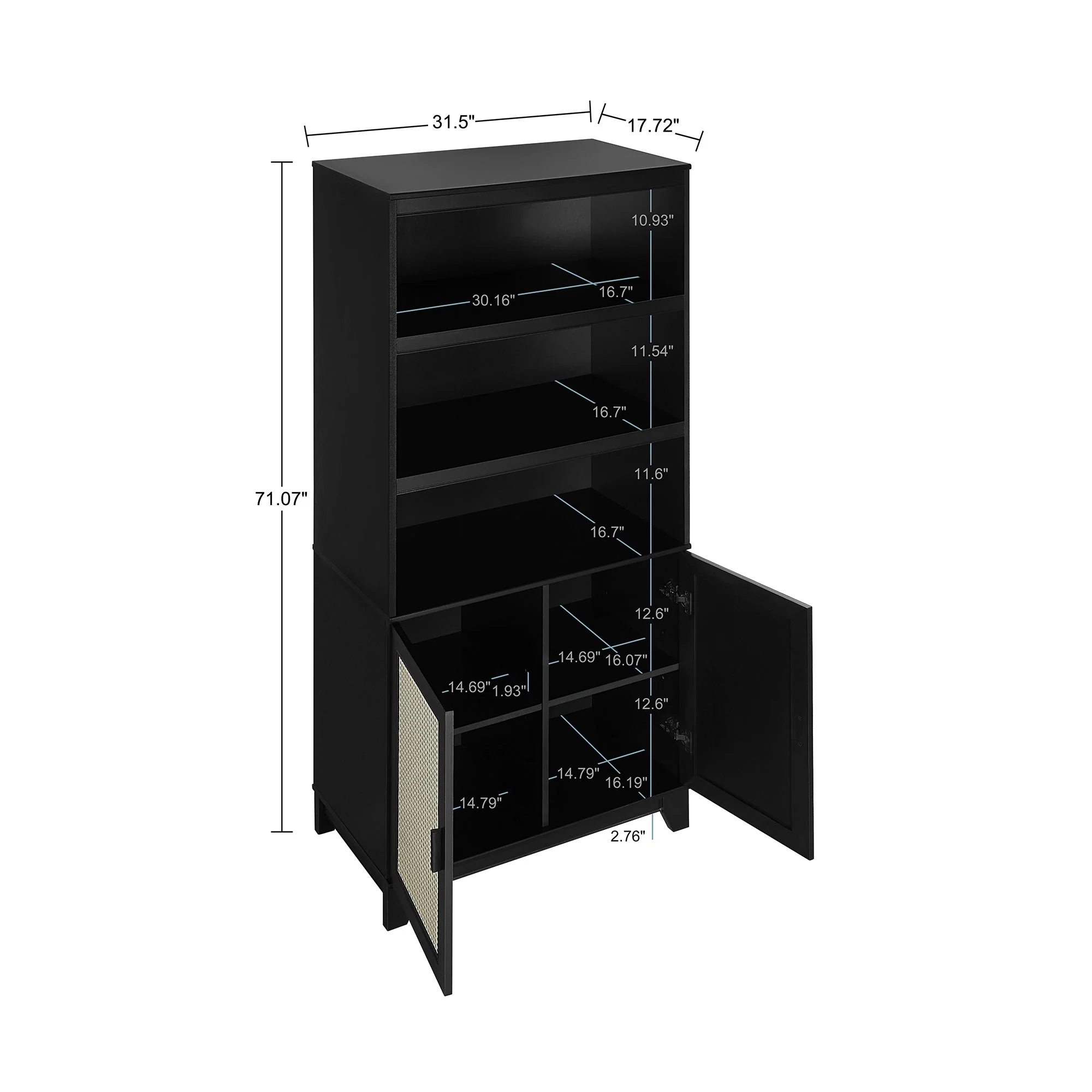 Sheridan Bookcase Cabinet in Black - Image 3