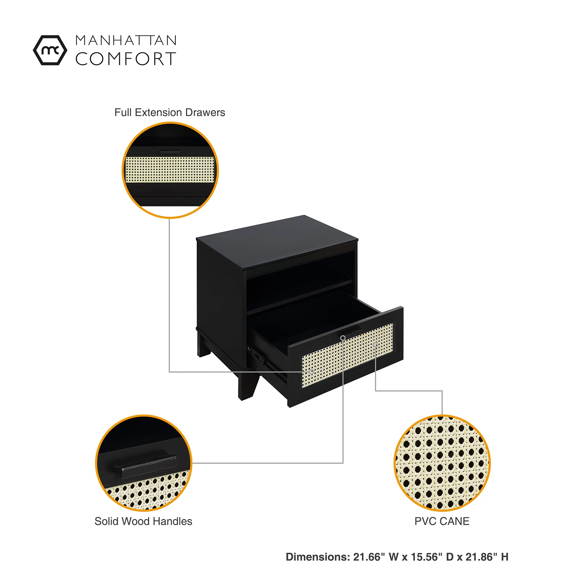 Sheridan Nightstand in Black - Image 4