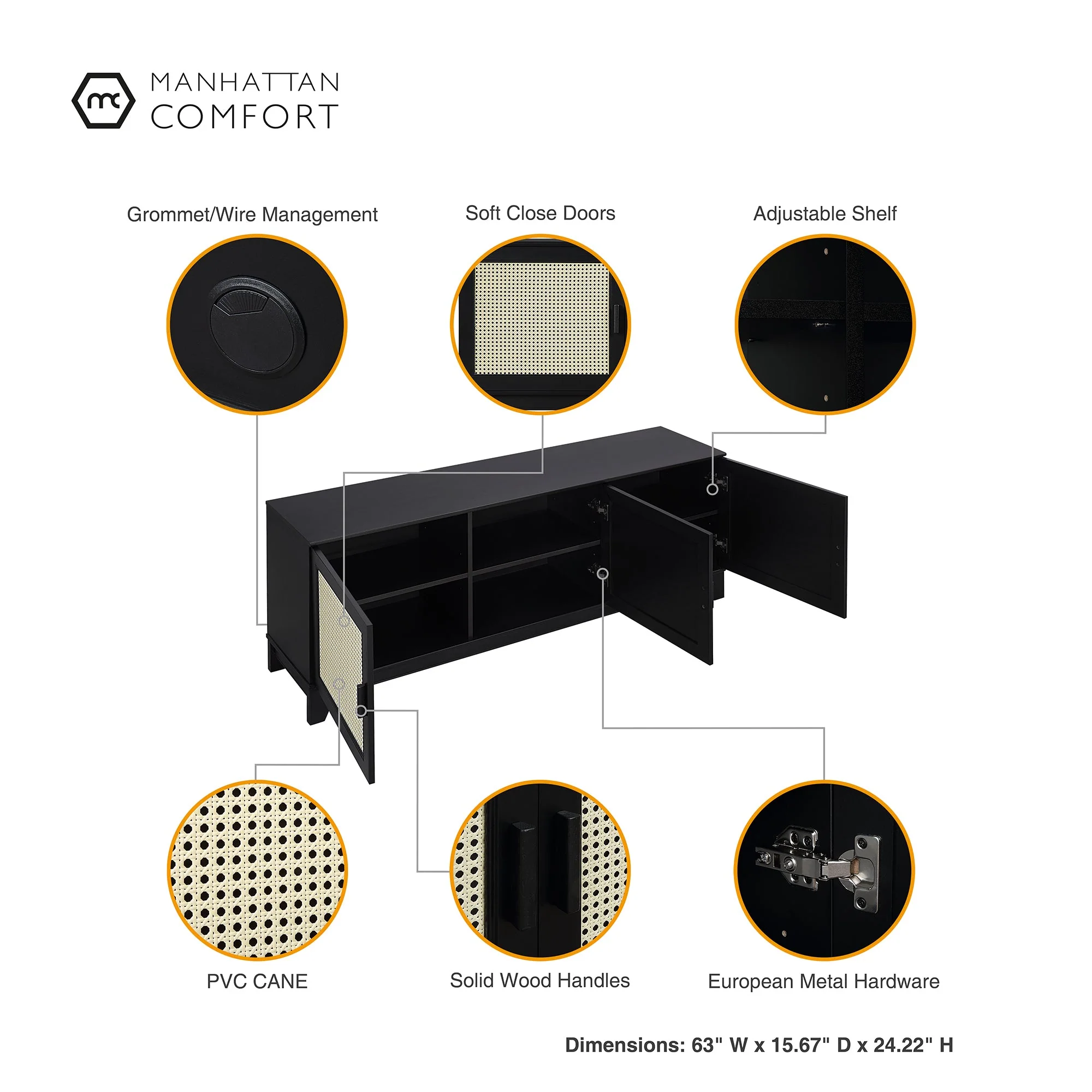 Sheridan TV Stand in Black - Image 4