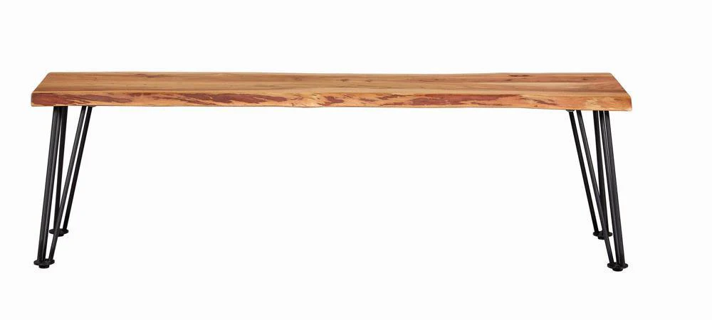 Sherman Natural Acacia/Matte Black Bench - Image 3
